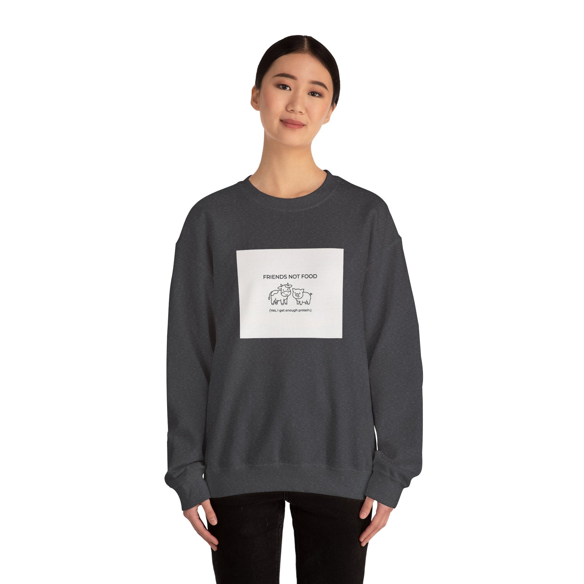 Friends Not Food Sweatshirt — Vegan Animal Rights Crewneck - PrintsyNook