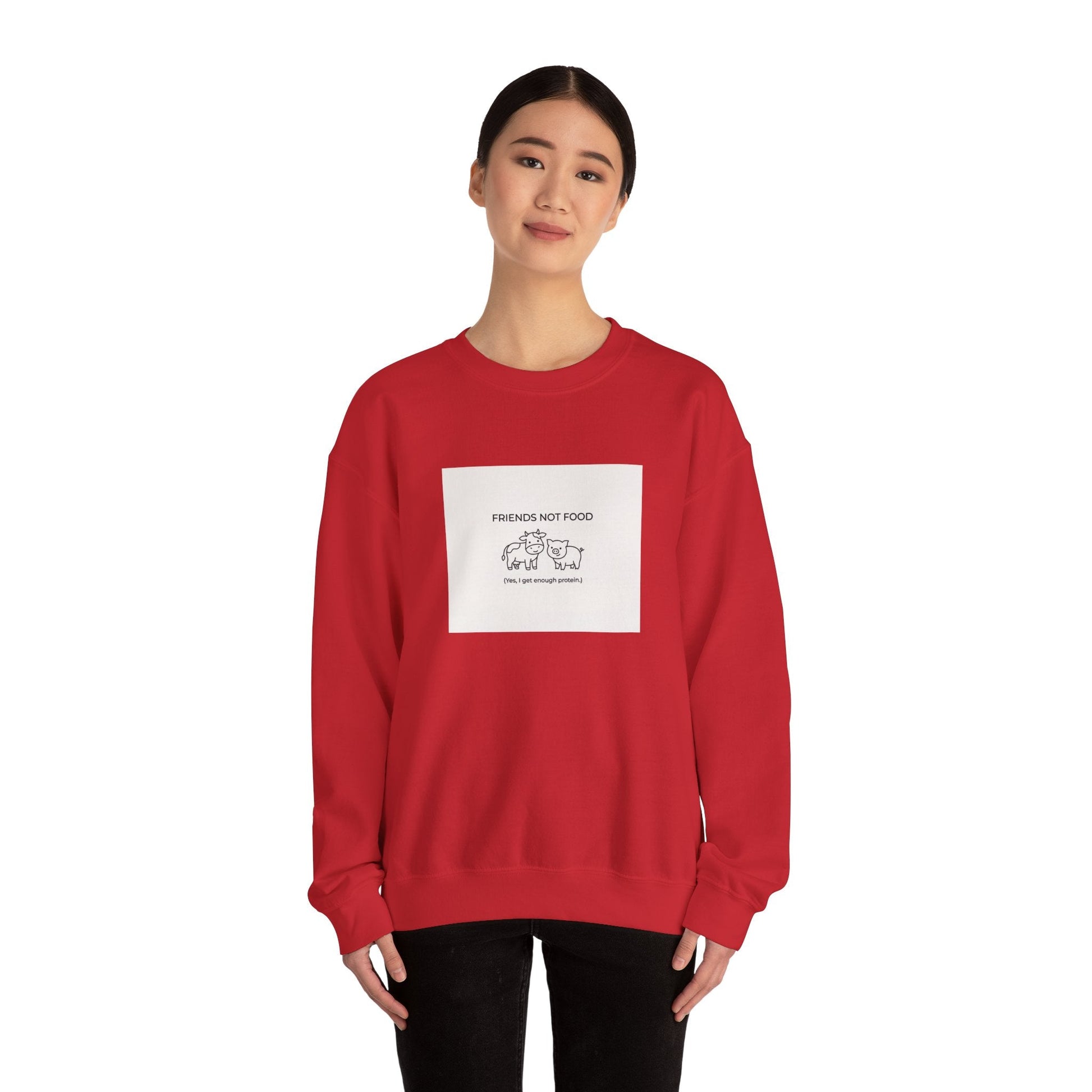 Friends Not Food Sweatshirt — Vegan Animal Rights Crewneck - PrintsyNook