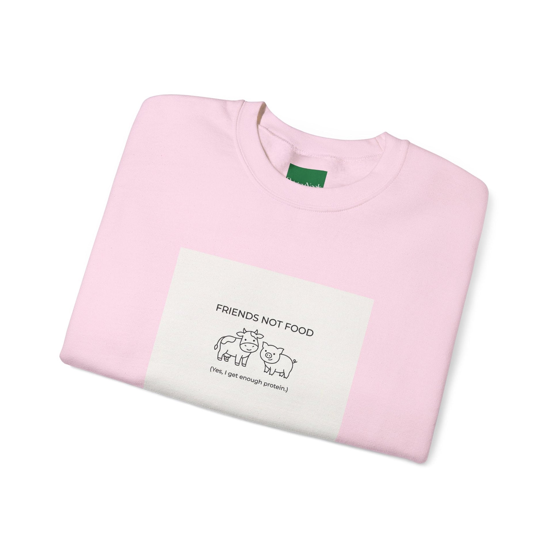 Friends Not Food Sweatshirt — Vegan Animal Rights Crewneck - PrintsyNook