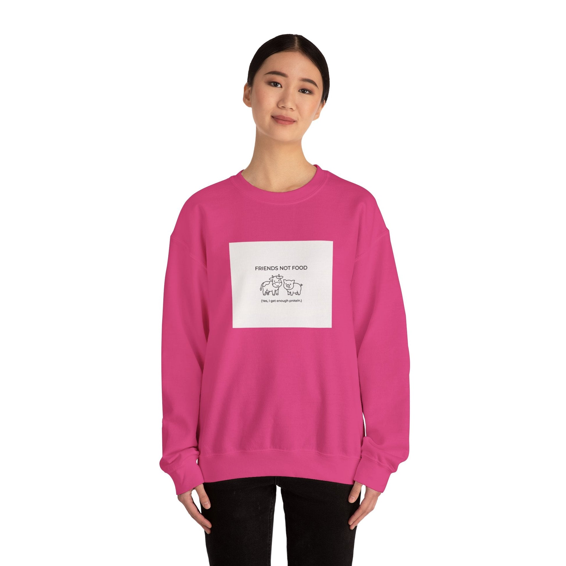 Friends Not Food Sweatshirt — Vegan Animal Rights Crewneck - PrintsyNook