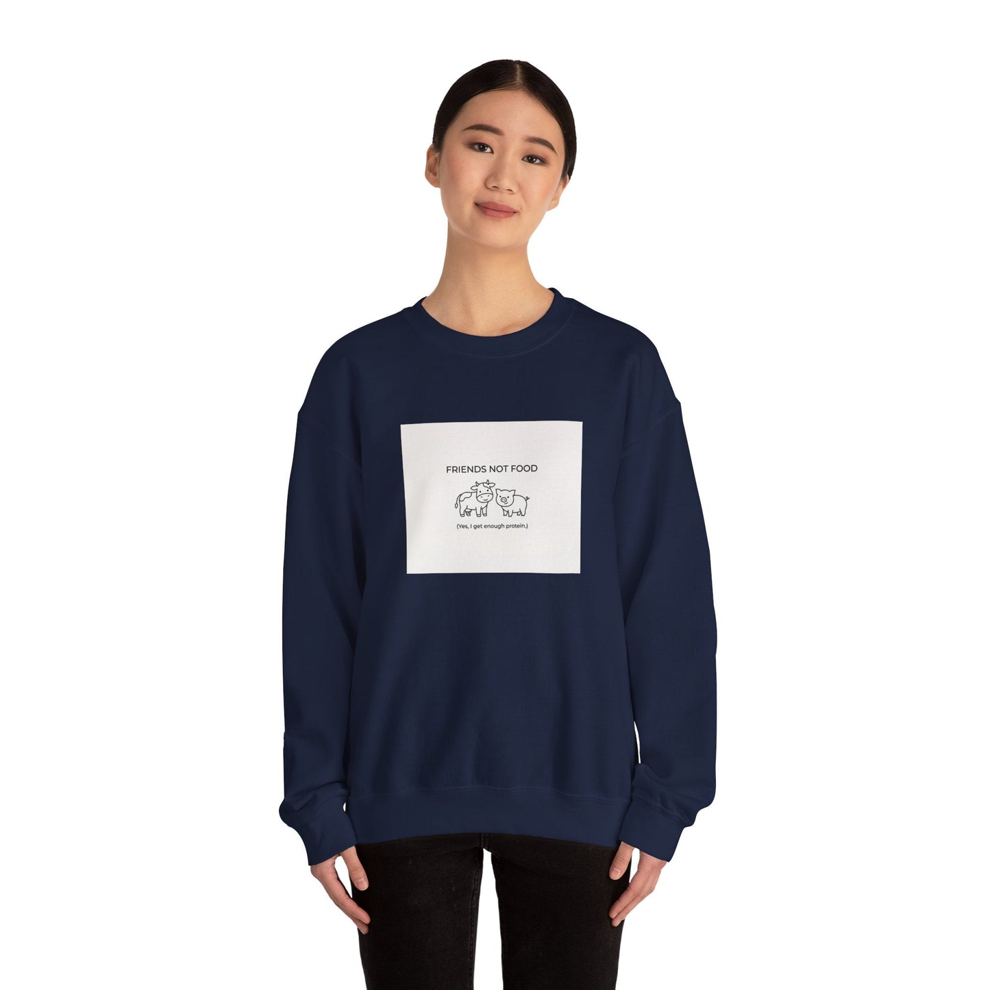 Friends Not Food Sweatshirt — Vegan Animal Rights Crewneck - PrintsyNook