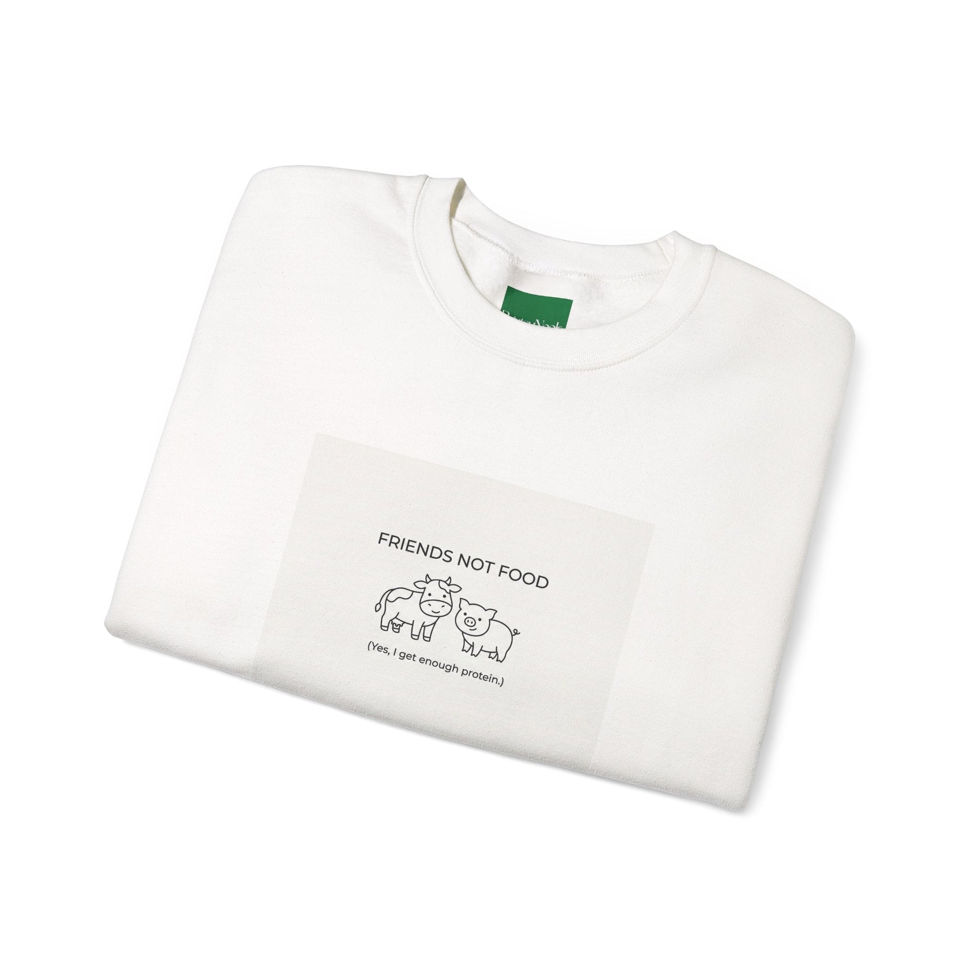 Friends Not Food Sweatshirt — Vegan Animal Rights Crewneck - PrintsyNook