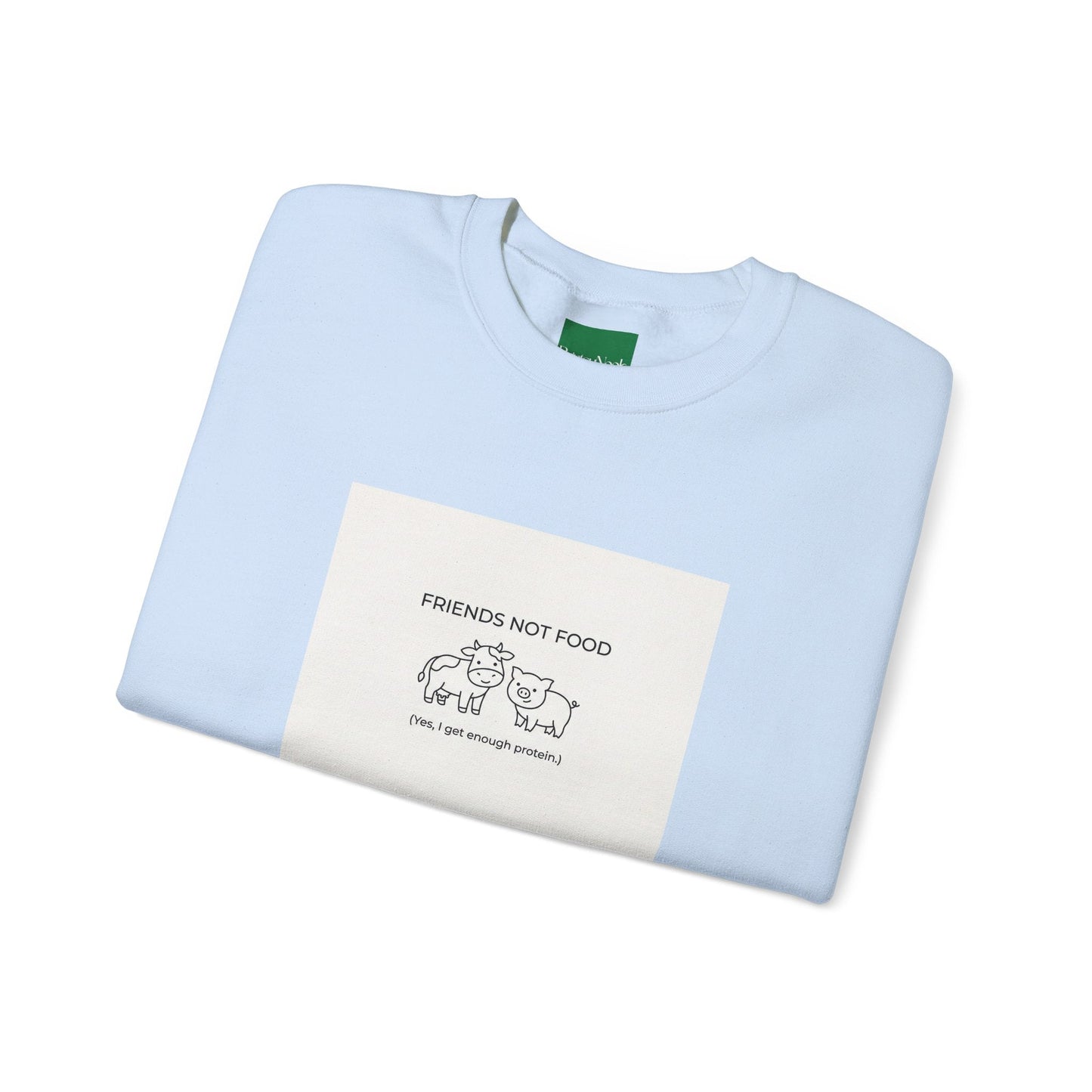 Friends Not Food Sweatshirt — Vegan Animal Rights Crewneck - PrintsyNook