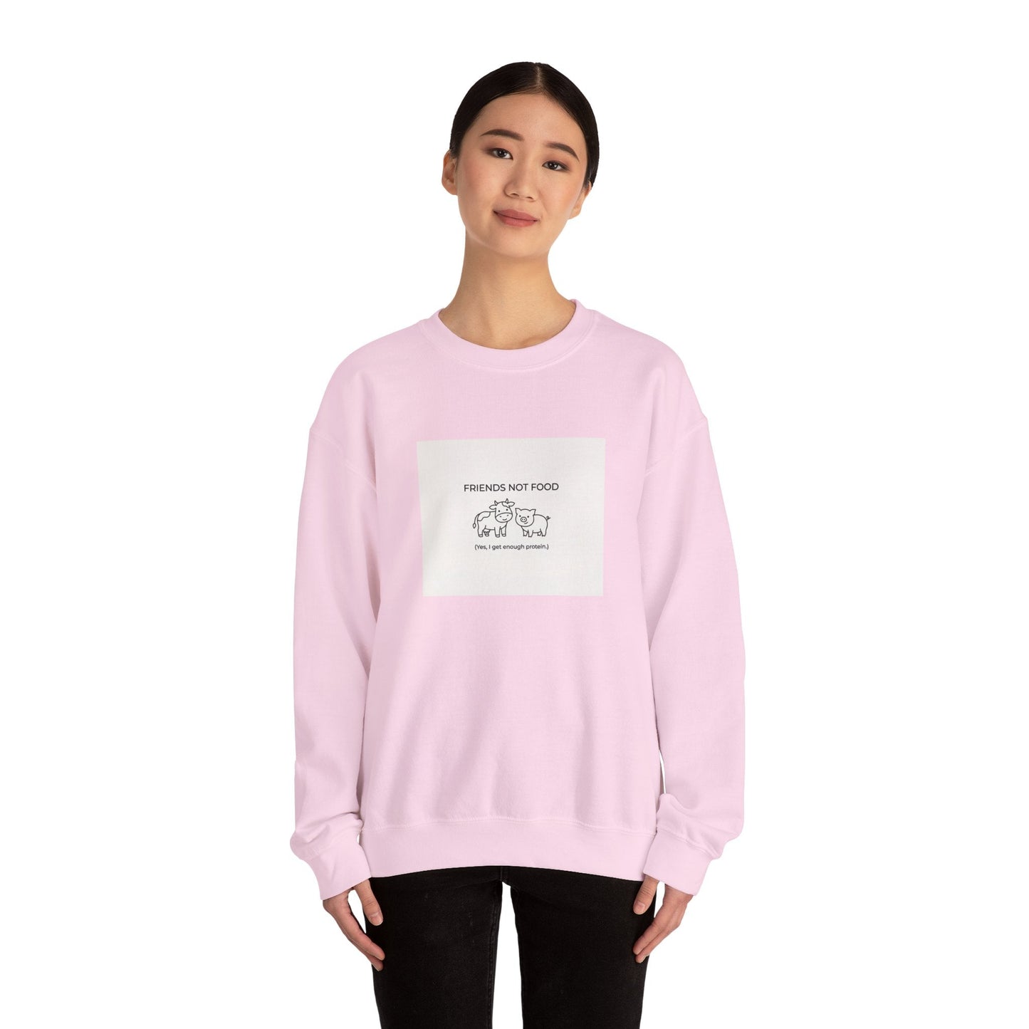 Friends Not Food Sweatshirt — Vegan Animal Rights Crewneck - PrintsyNook