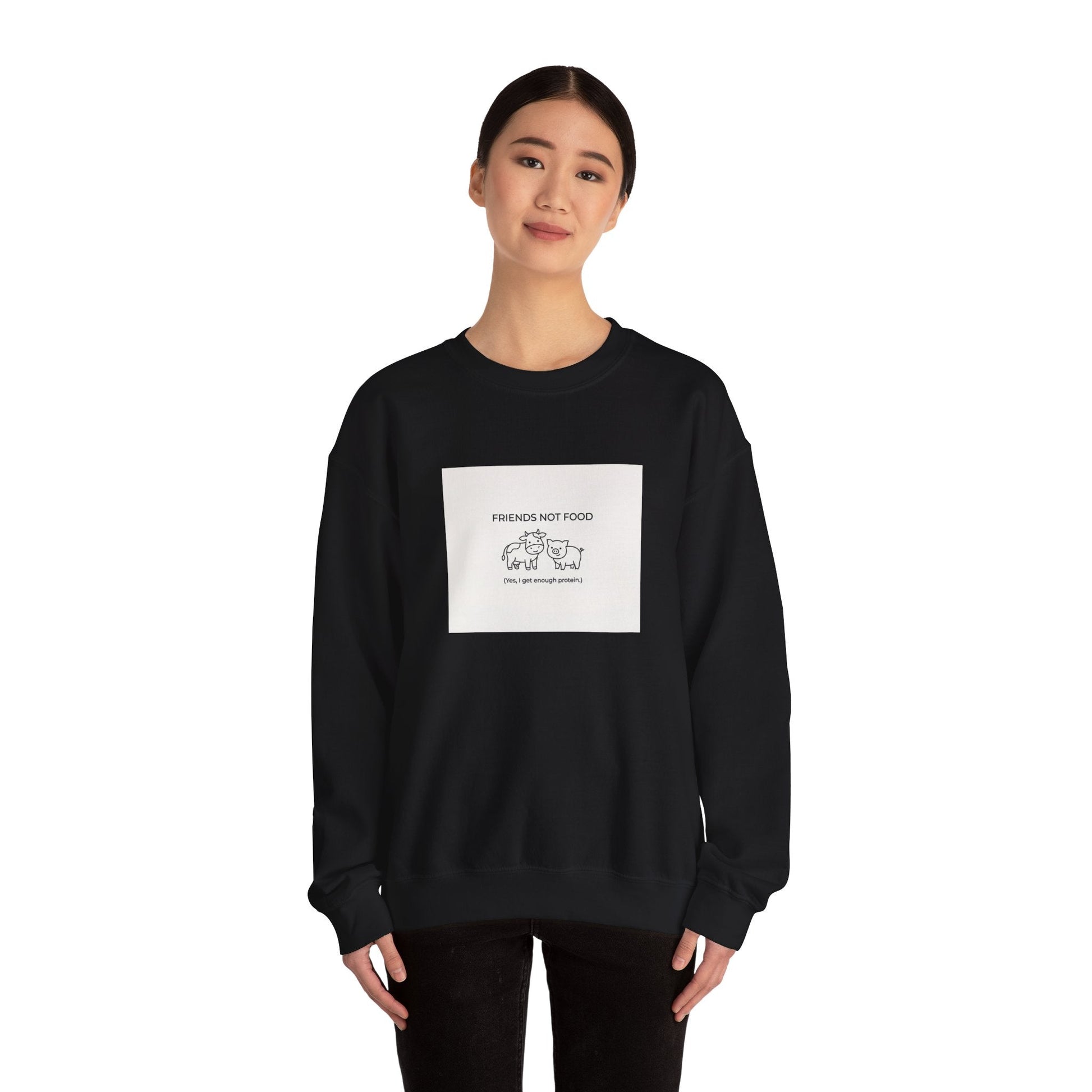Friends Not Food Sweatshirt — Vegan Animal Rights Crewneck - PrintsyNook