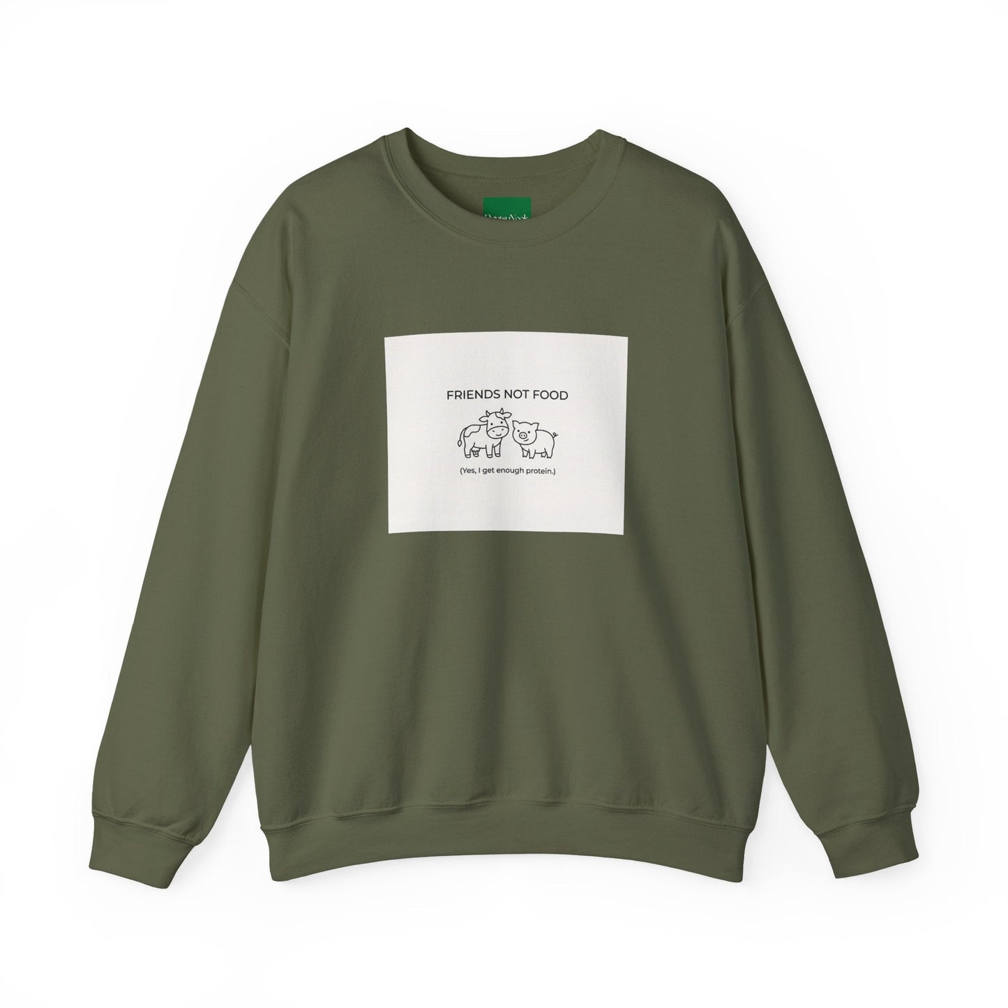 Friends Not Food Sweatshirt — Vegan Animal Rights Crewneck - PrintsyNook