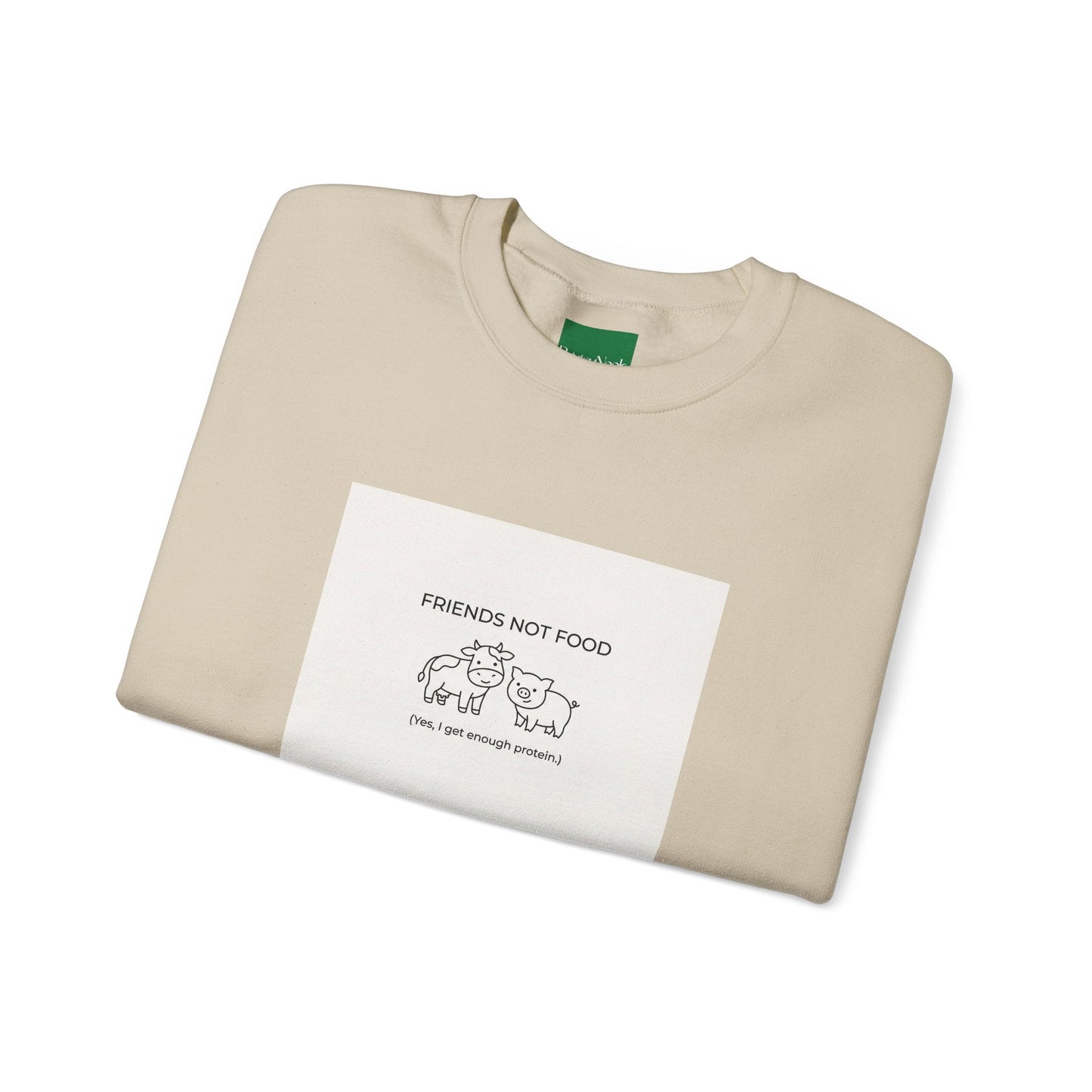 Friends Not Food Sweatshirt — Vegan Animal Rights Crewneck - PrintsyNook