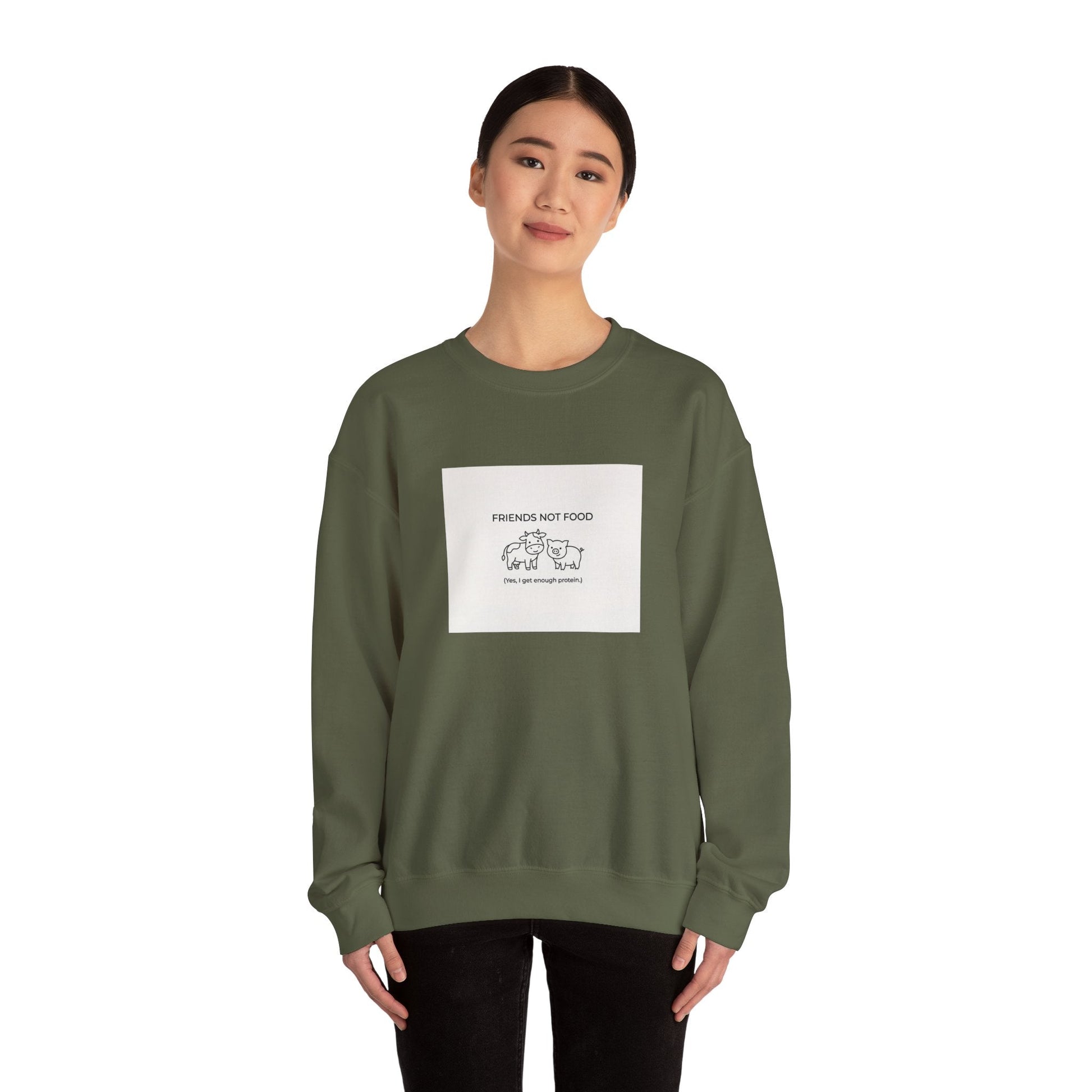 Friends Not Food Sweatshirt — Vegan Animal Rights Crewneck - PrintsyNook