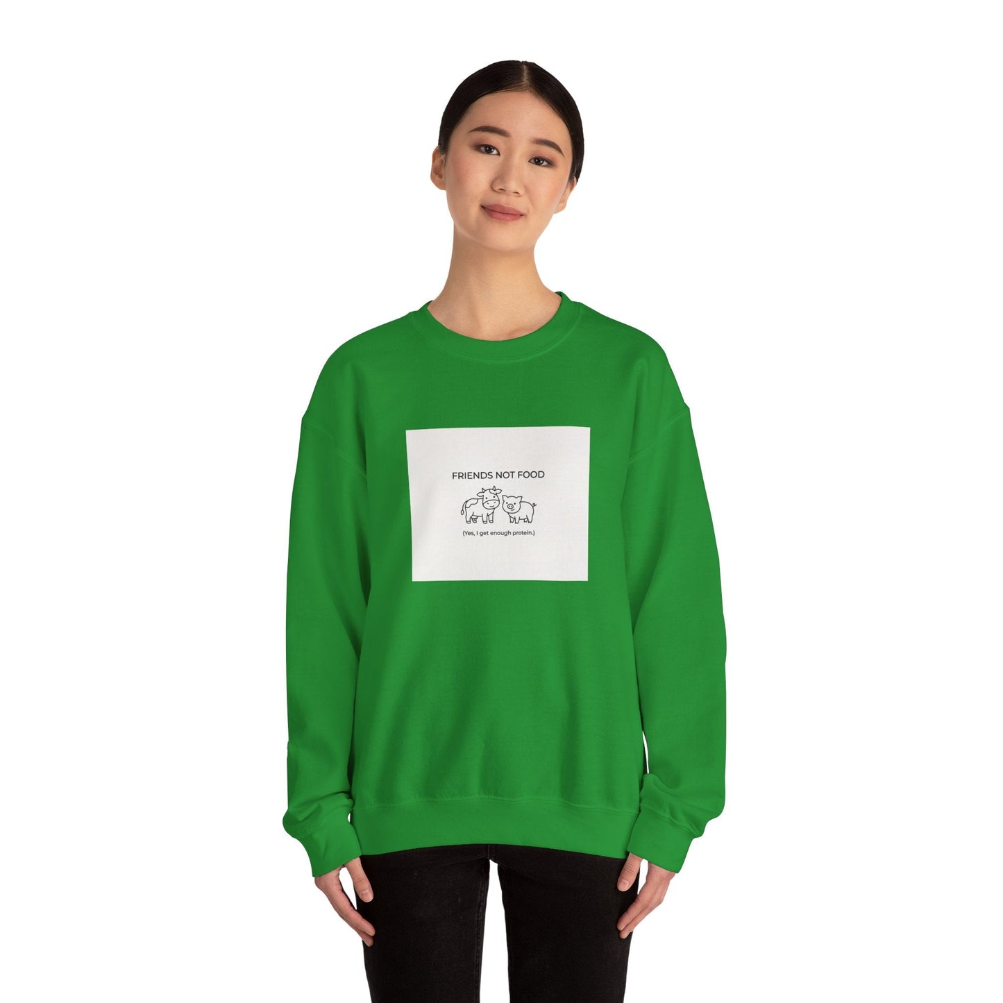 Friends Not Food Sweatshirt — Vegan Animal Rights Crewneck - PrintsyNook