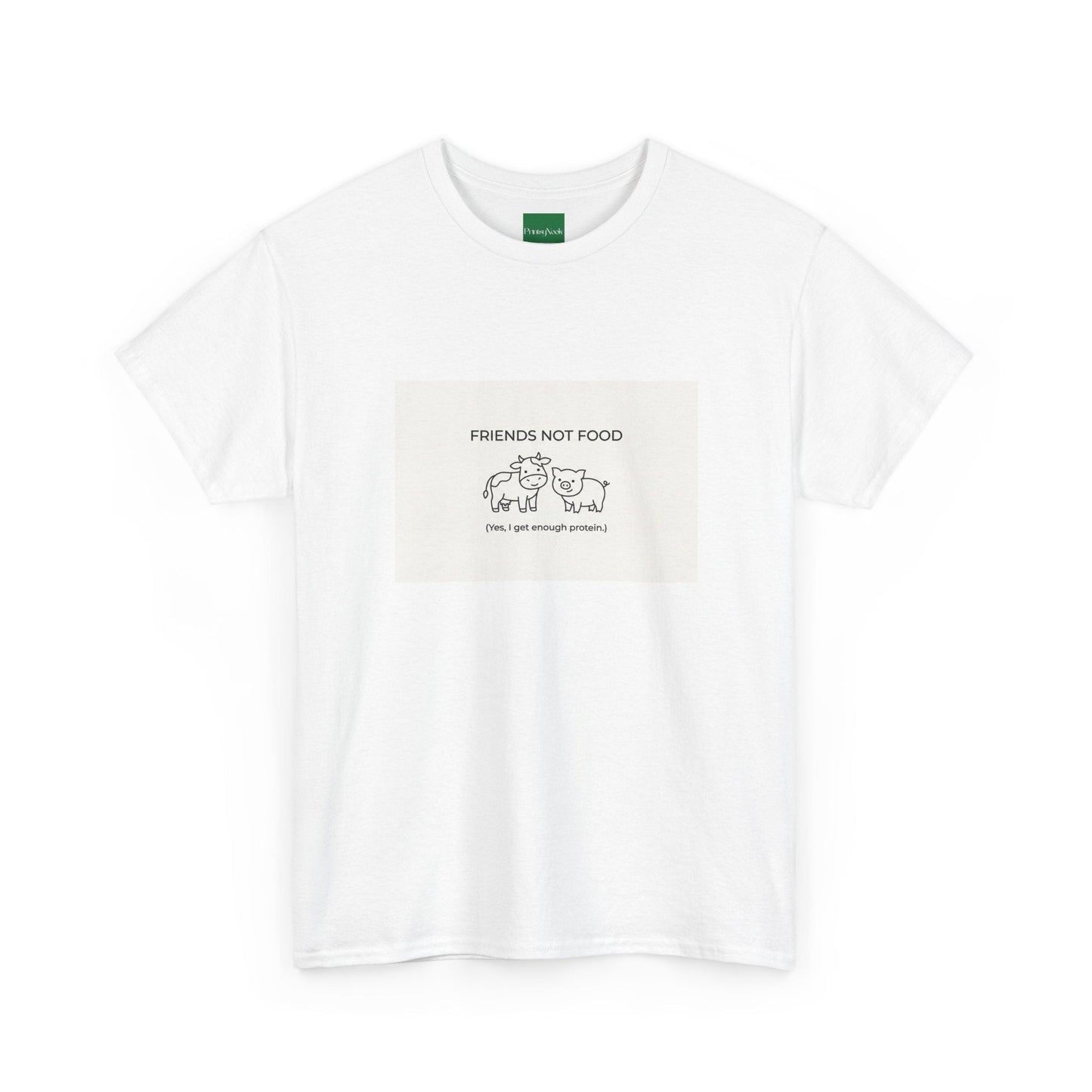 Friends Not Food Tee — Vegan Animal Rescue Graphic T-Shirt - PrintsyNook