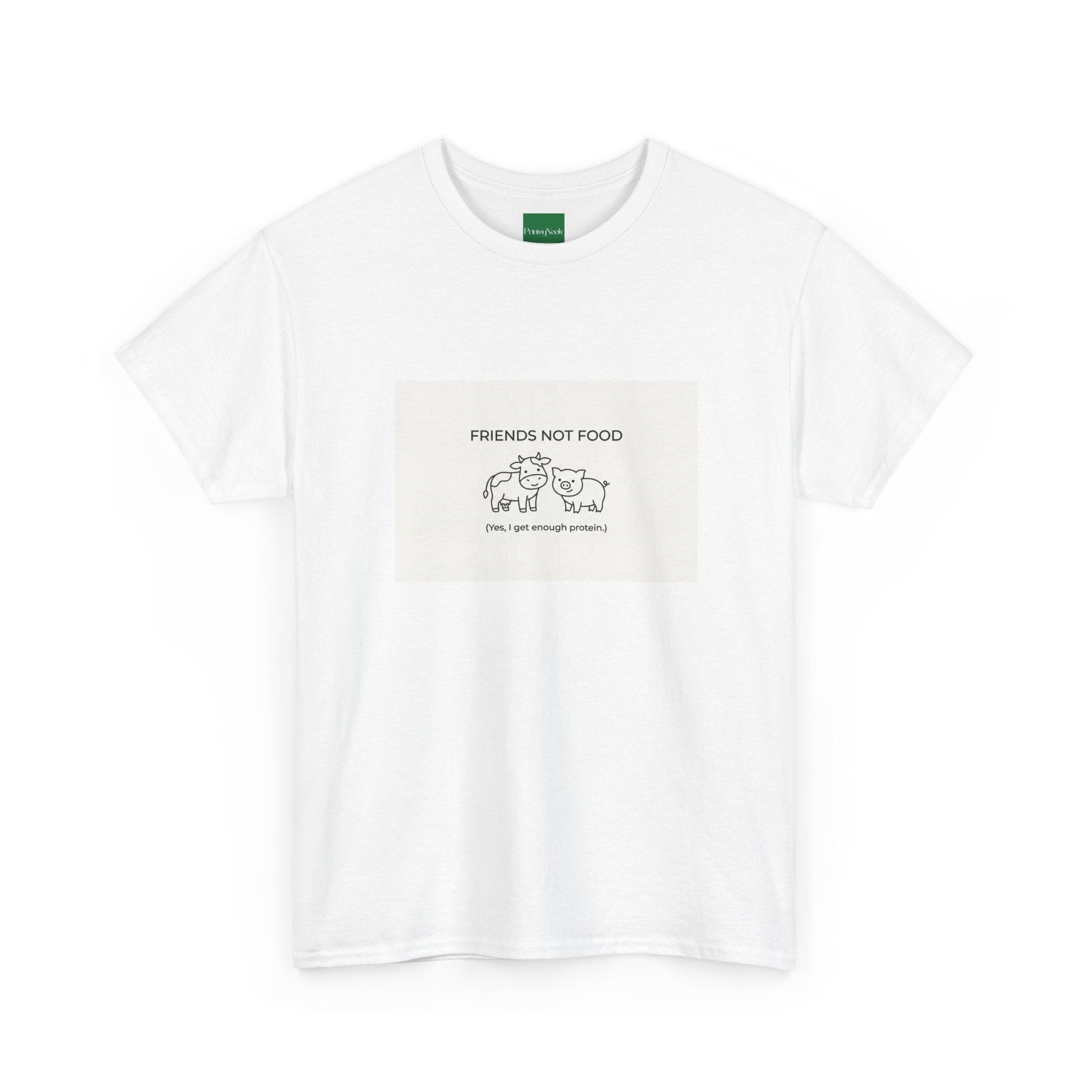 Friends Not Food Tee — Vegan Animal Rescue Graphic T-Shirt - PrintsyNook