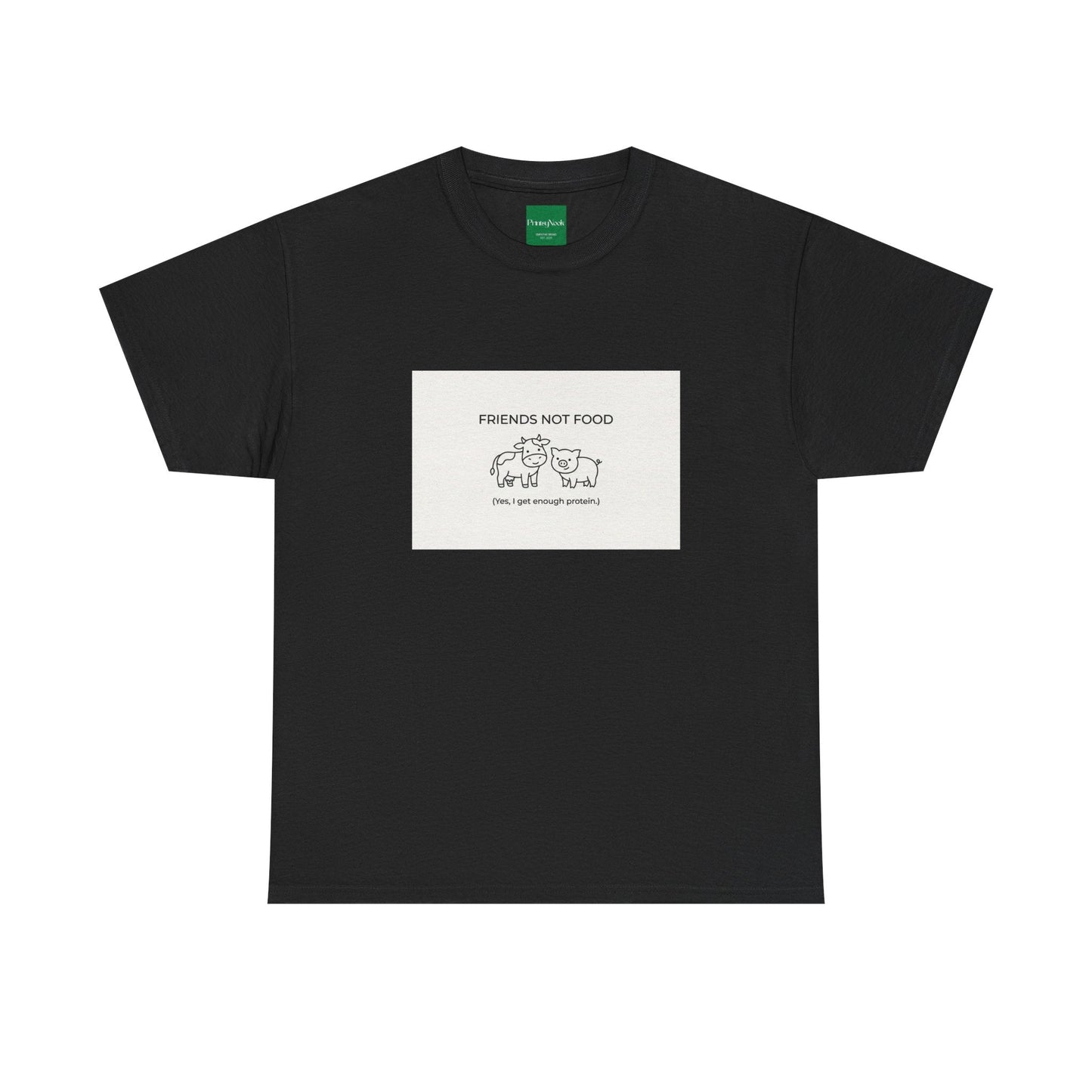 Friends Not Food Tee — Vegan Animal Rescue Graphic T-Shirt - PrintsyNook