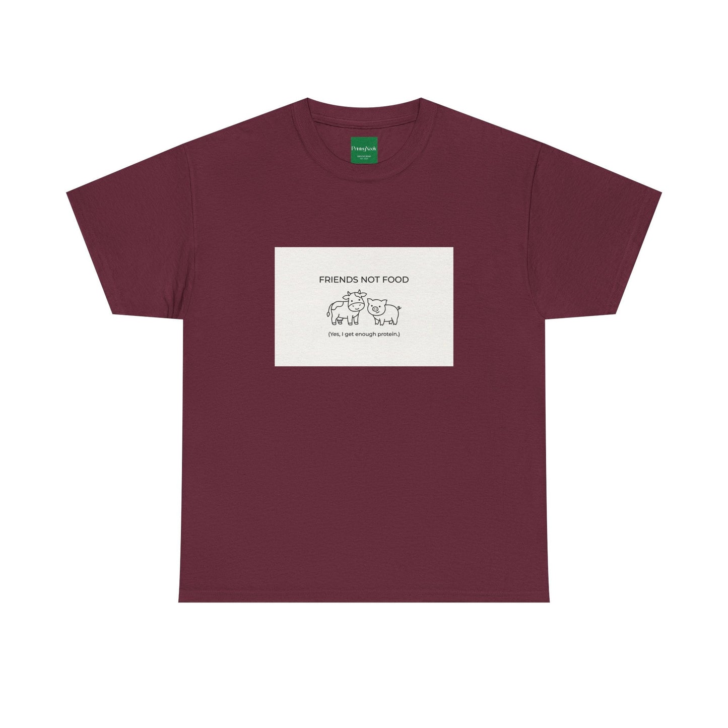 Friends Not Food Tee — Vegan Animal Rescue Graphic T-Shirt - PrintsyNook