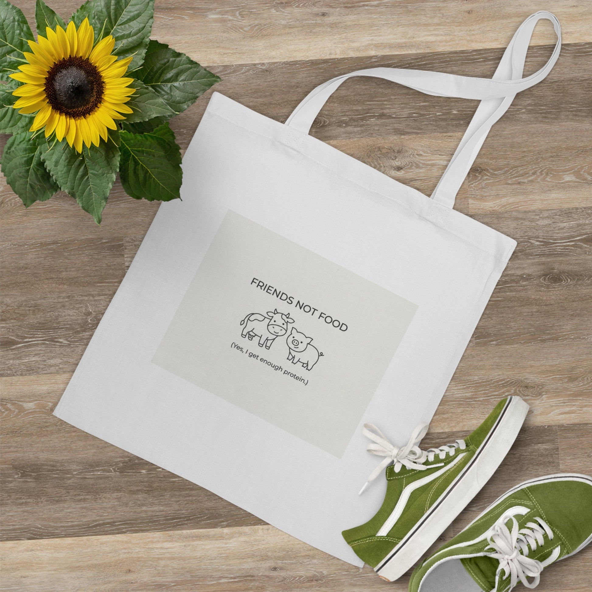 Friends Not Food Tote Bag — Cute Vegan Reusable Grocery Tote - PrintsyNook