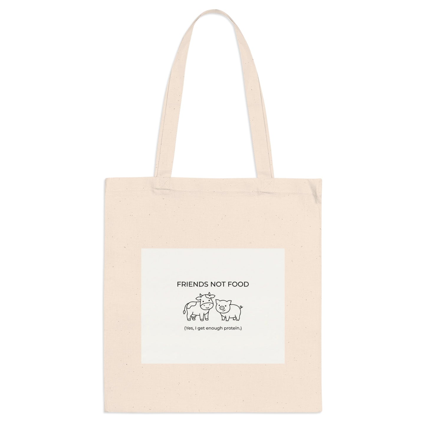 Friends Not Food Tote Bag — Cute Vegan Reusable Grocery Tote - PrintsyNook