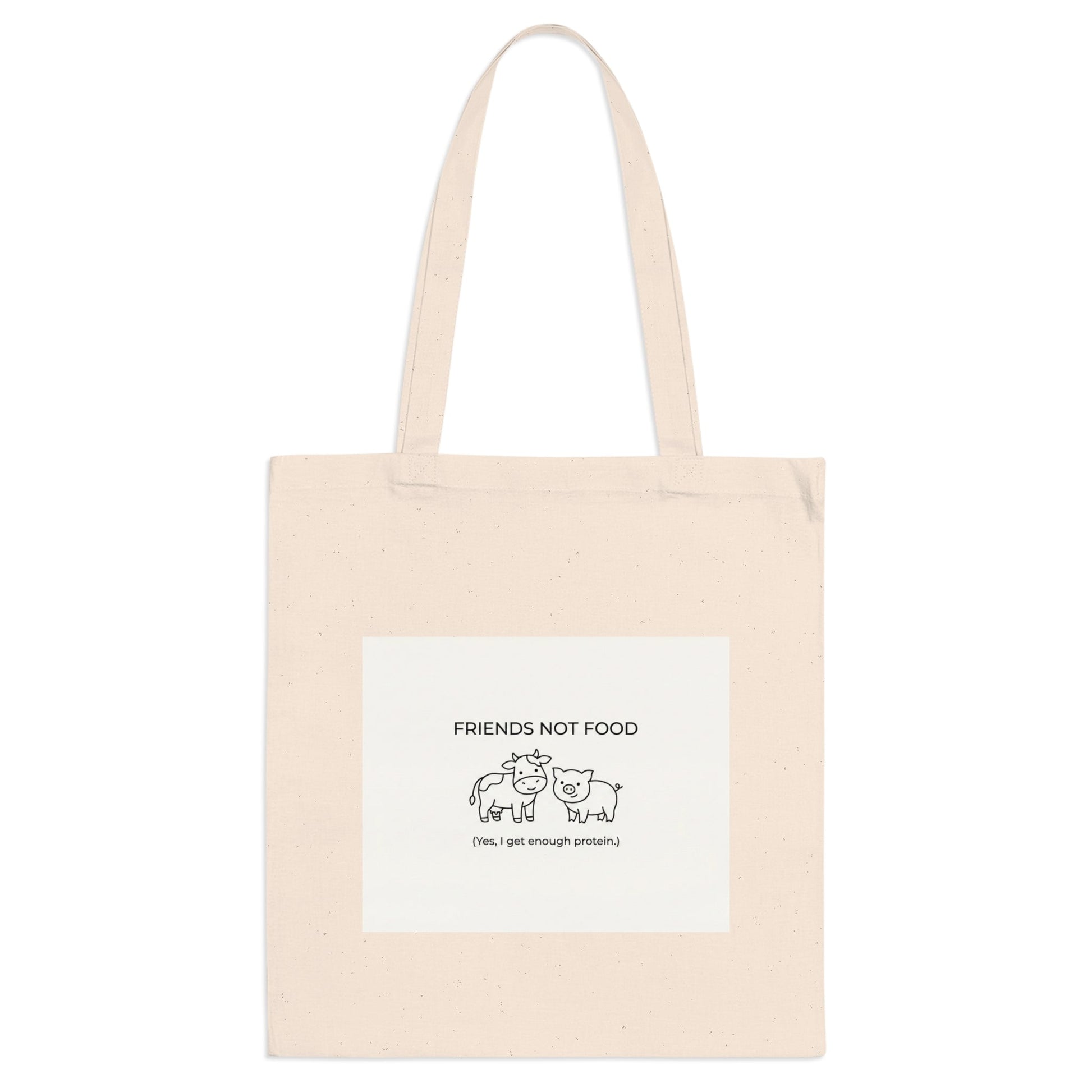 Friends Not Food Tote Bag — Cute Vegan Reusable Grocery Tote - PrintsyNook