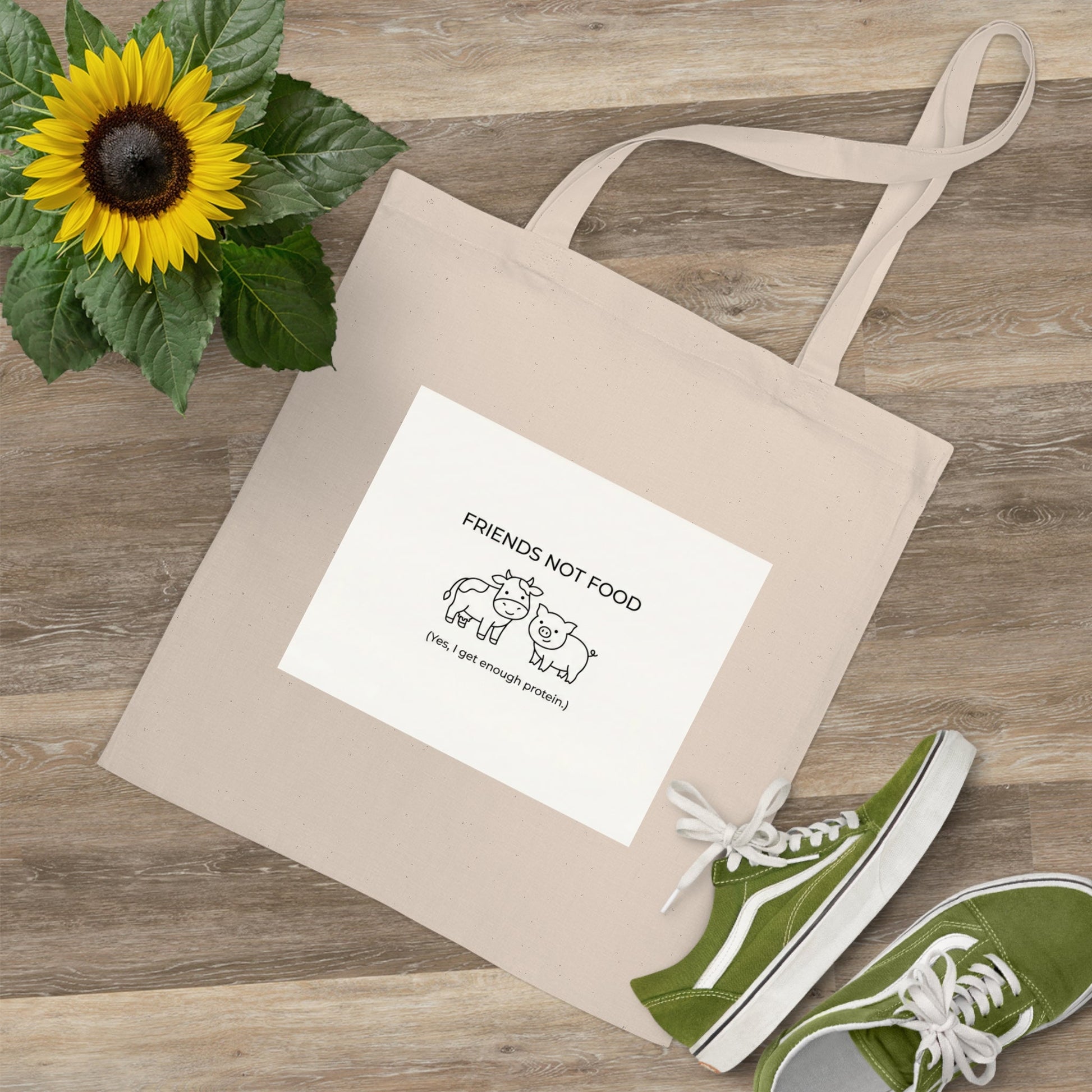 Friends Not Food Tote Bag — Cute Vegan Reusable Grocery Tote - PrintsyNook