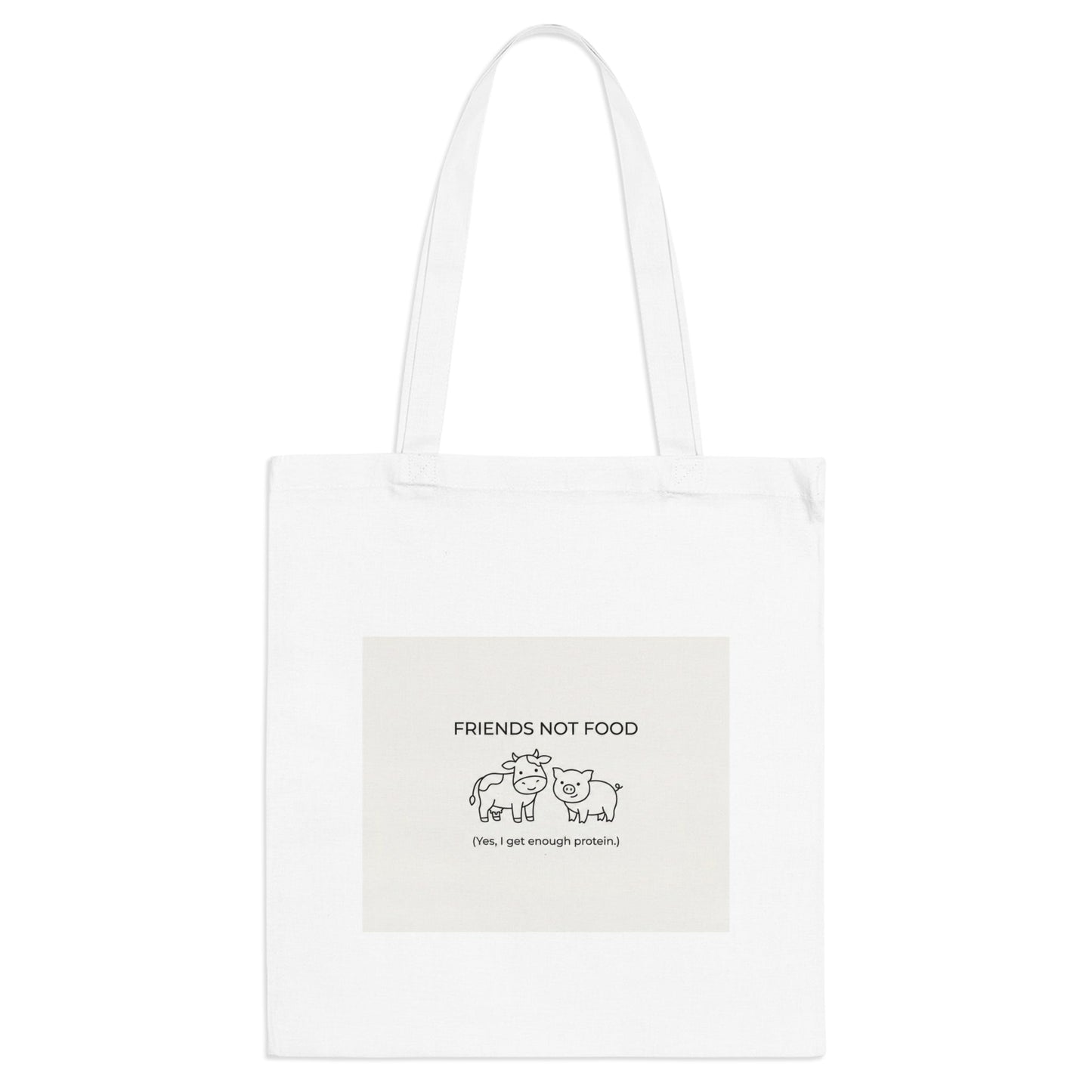 Friends Not Food Tote Bag — Cute Vegan Reusable Grocery Tote - PrintsyNook