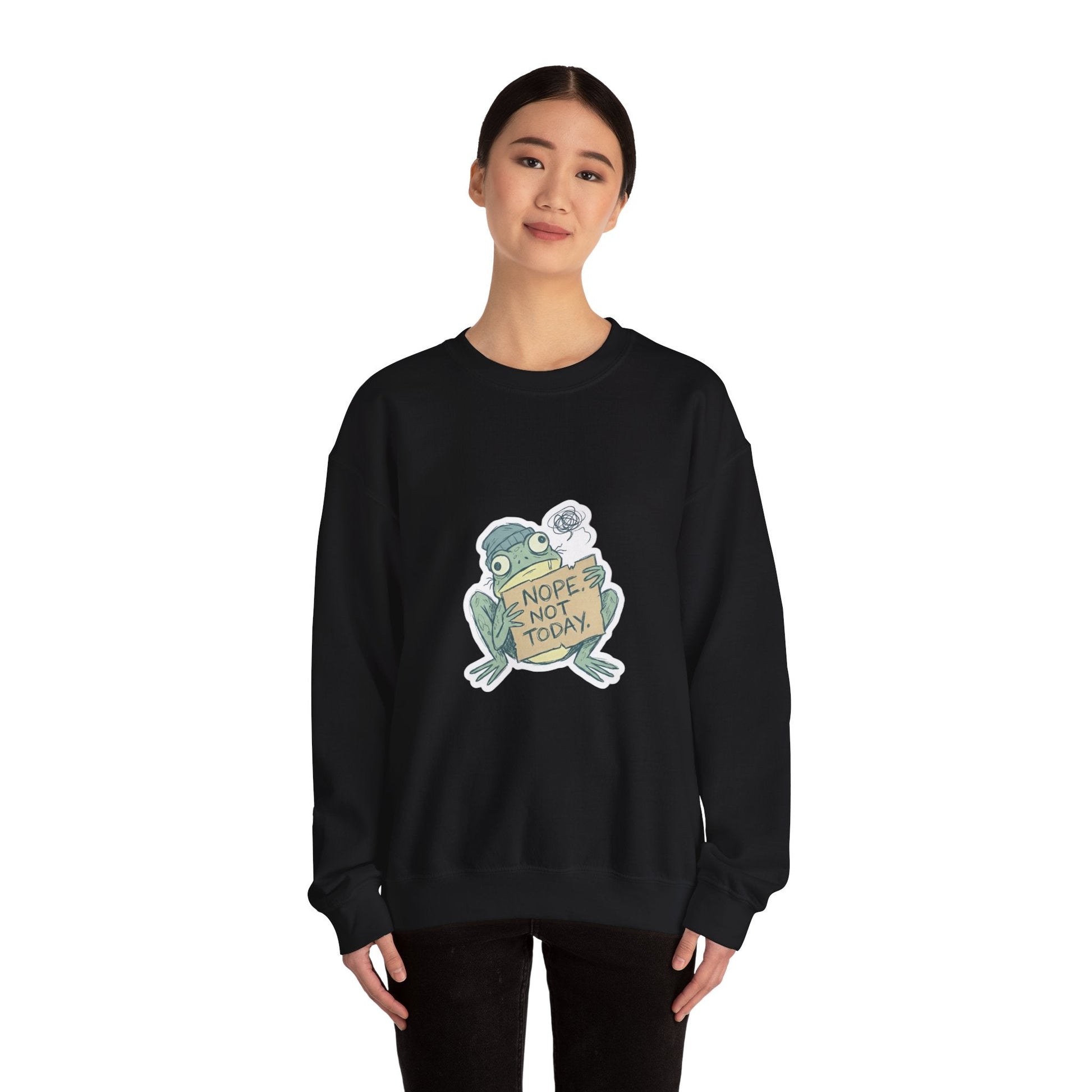 Nope Not Today Frog Sweatshirt - PrintsyNook