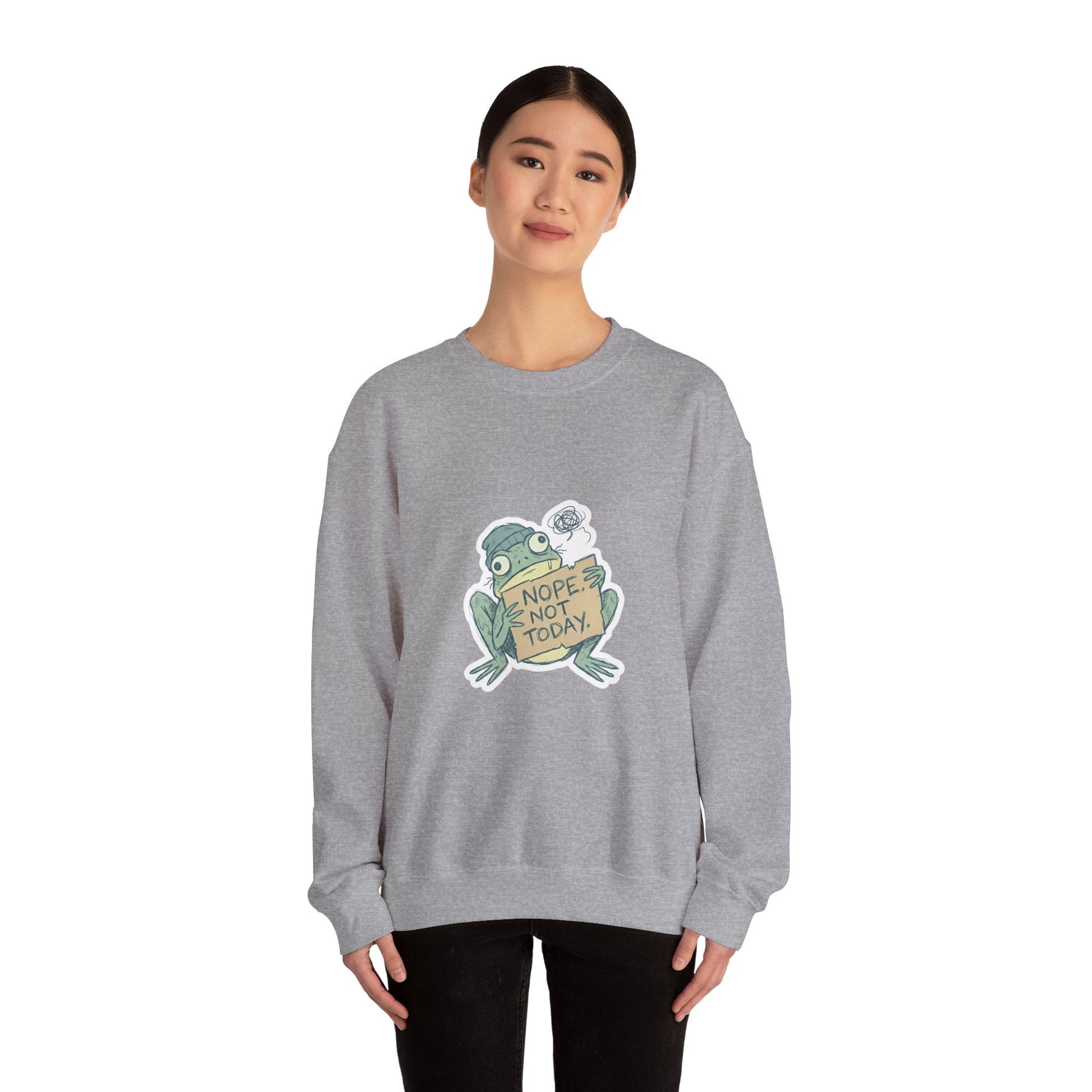 Nope Not Today Frog Sweatshirt - PrintsyNook