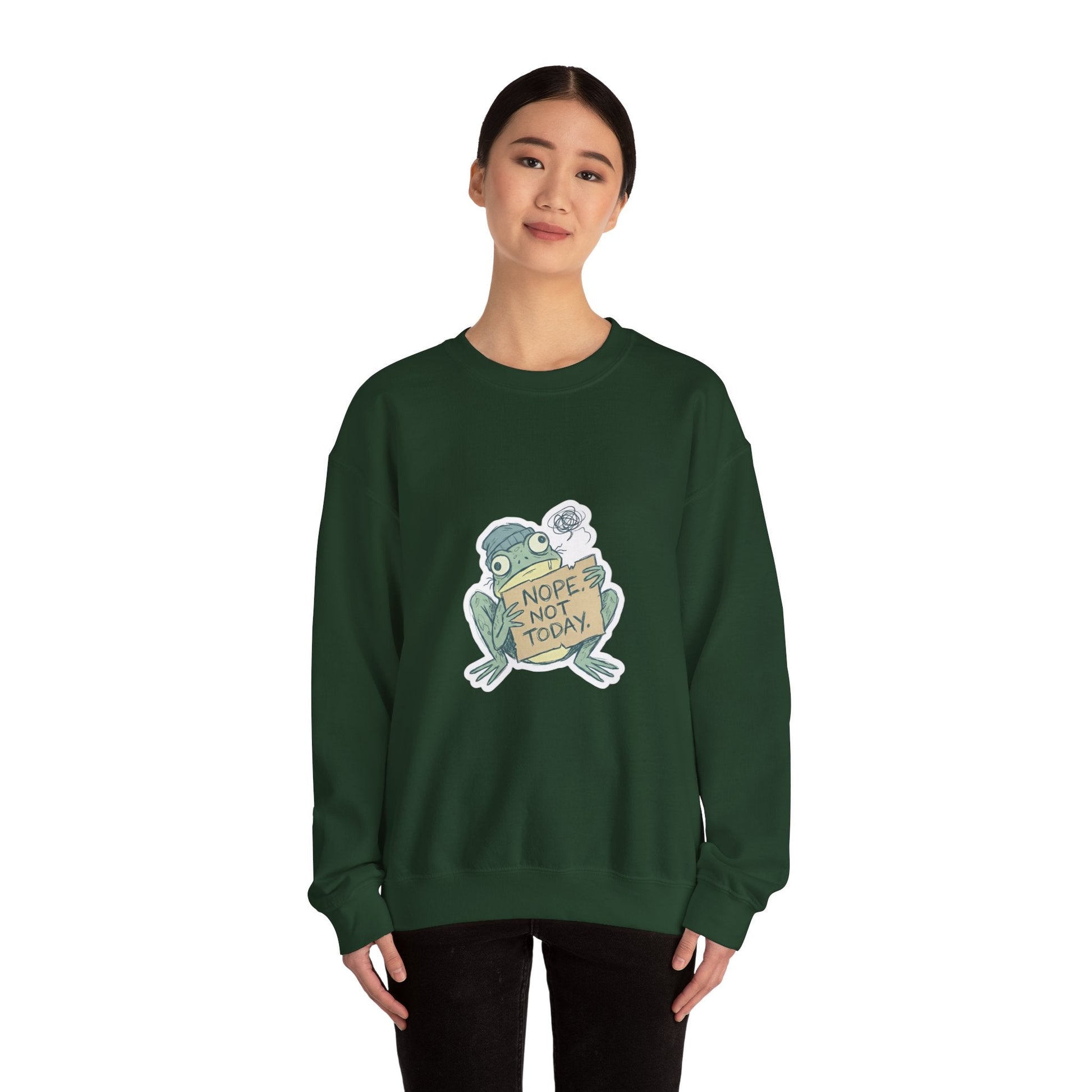Nope Not Today Frog Sweatshirt - PrintsyNook