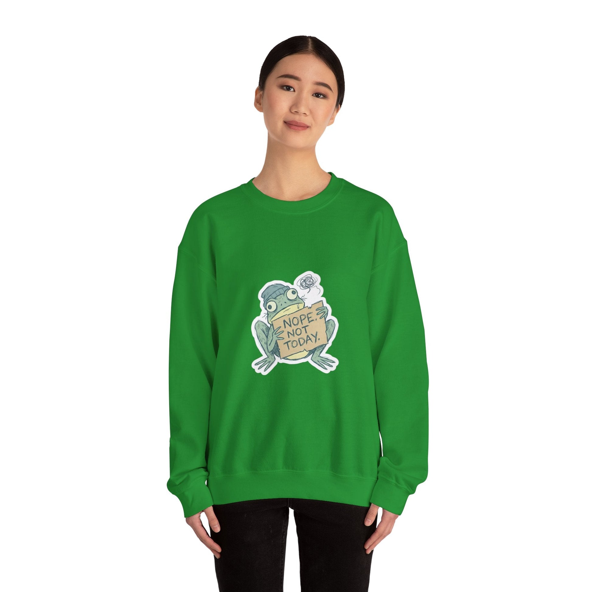 Nope Not Today Frog Sweatshirt - PrintsyNook