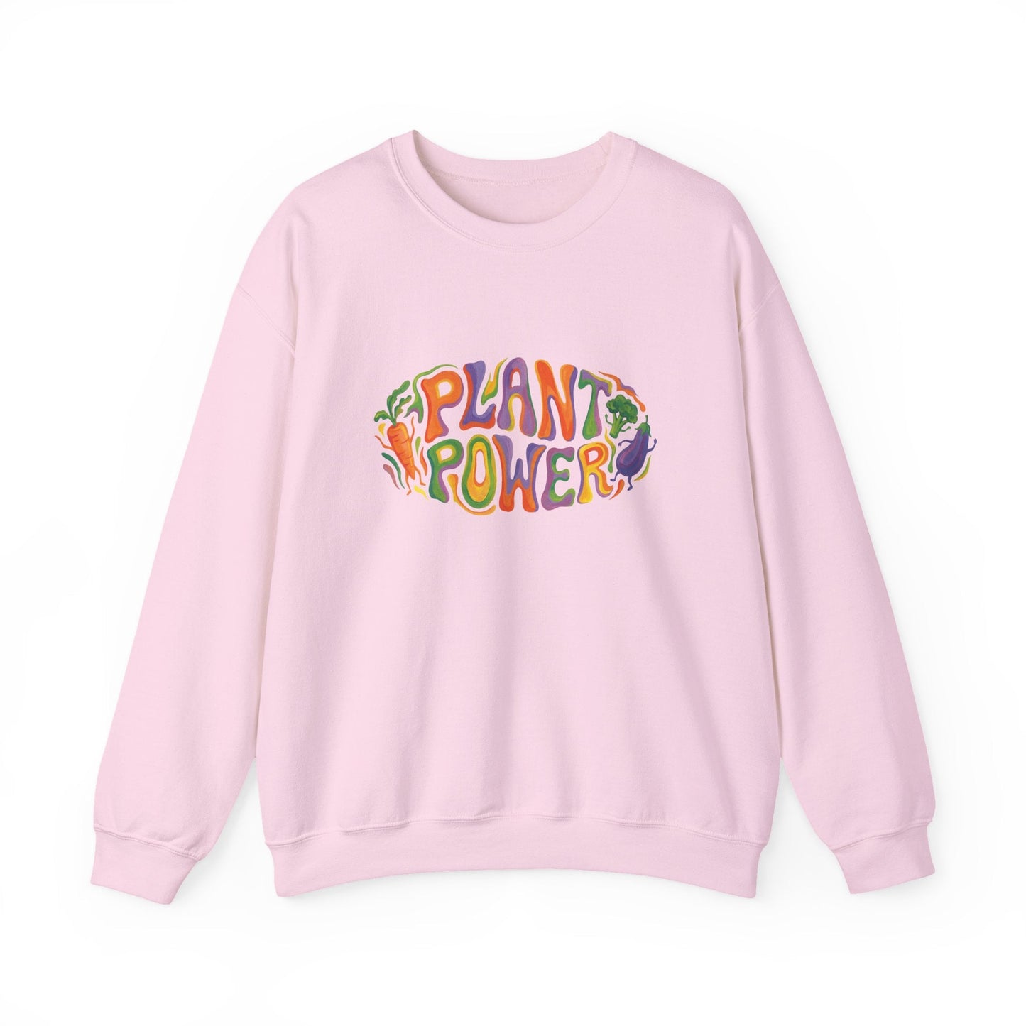 Plant Power Crewneck Sweatshirt — Retro Veggie Graphic Sweatshirt - PrintsyNook