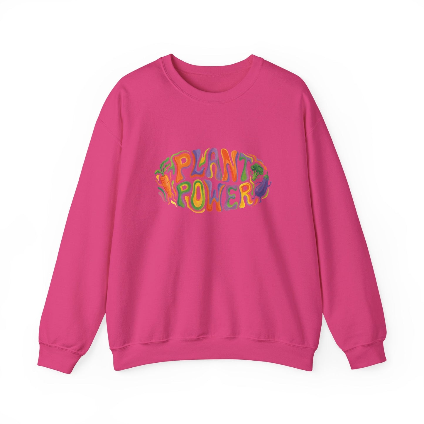 Plant Power Crewneck Sweatshirt — Retro Veggie Graphic Sweatshirt - PrintsyNook