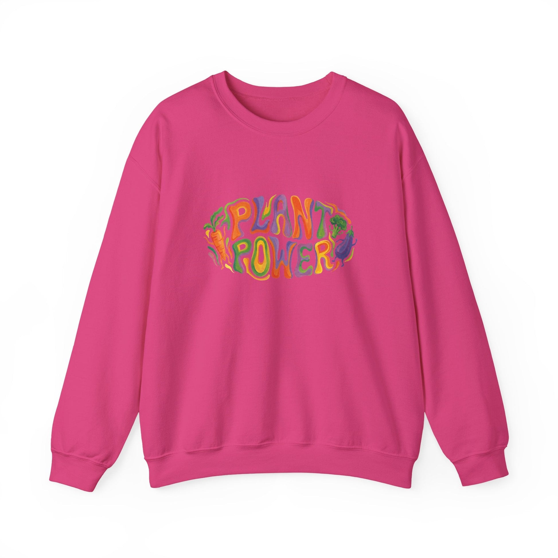 Plant Power Crewneck Sweatshirt — Retro Veggie Graphic Sweatshirt - PrintsyNook