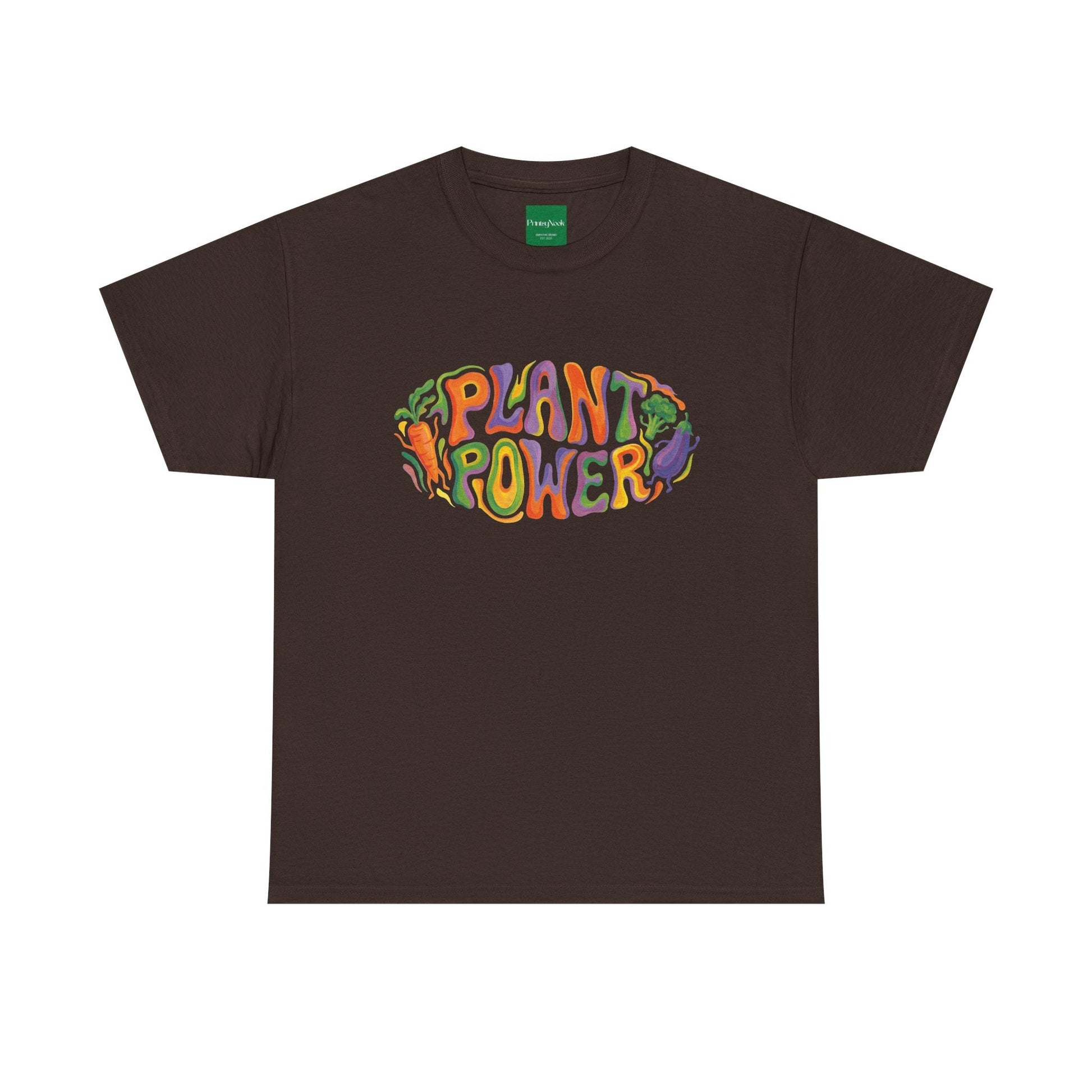 Plant Power T-Shirt — Retro Vegan Veggie Graphic Tee - PrintsyNook