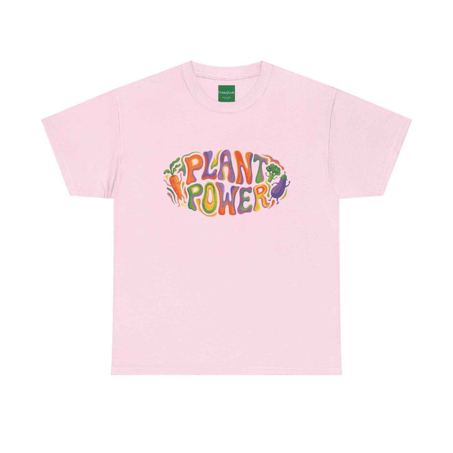 Plant Power T-Shirt — Retro Vegan Veggie Graphic Tee - PrintsyNook