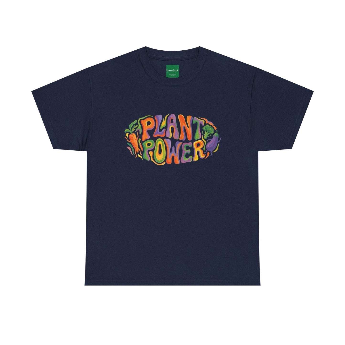 Plant Power T-Shirt — Retro Vegan Veggie Graphic Tee - PrintsyNook