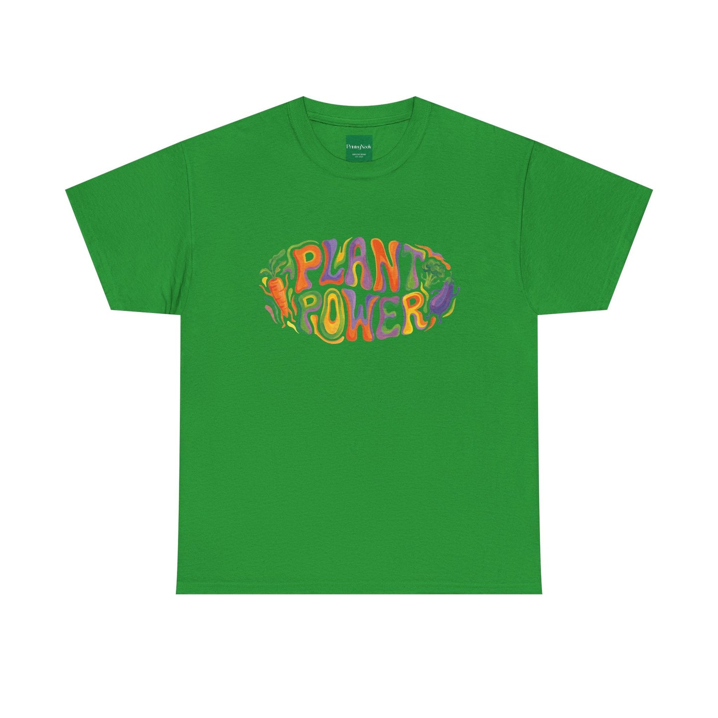 Plant Power T-Shirt — Retro Vegan Veggie Graphic Tee - PrintsyNook