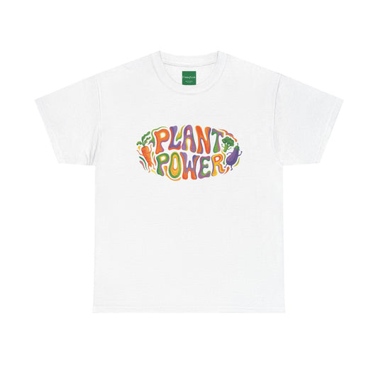 Plant Power T-Shirt — Retro Vegan Veggie Graphic Tee - PrintsyNook
