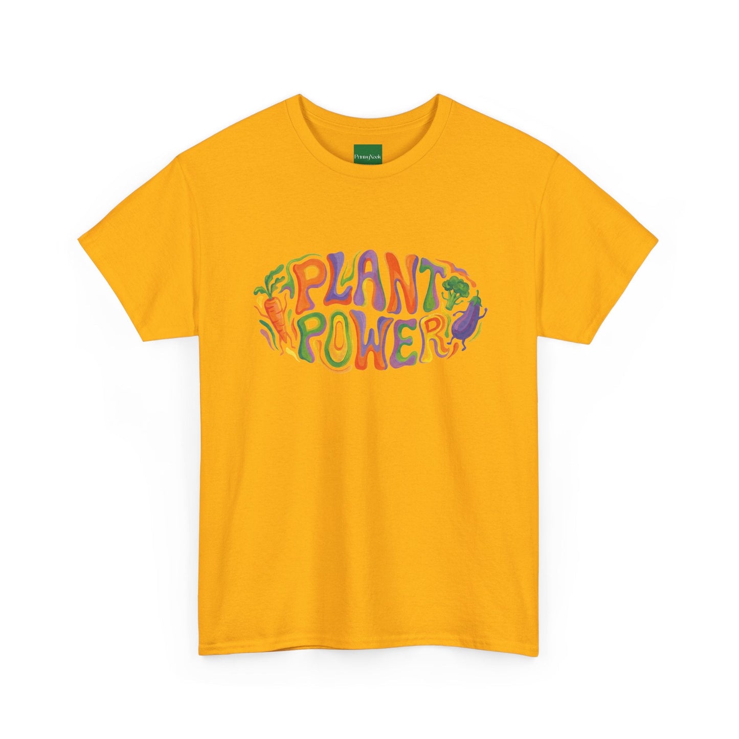 Plant Power T-Shirt — Retro Vegan Veggie Graphic Tee - PrintsyNook