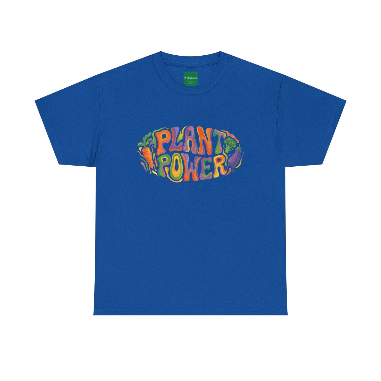 Plant Power T-Shirt — Retro Vegan Veggie Graphic Tee - PrintsyNook