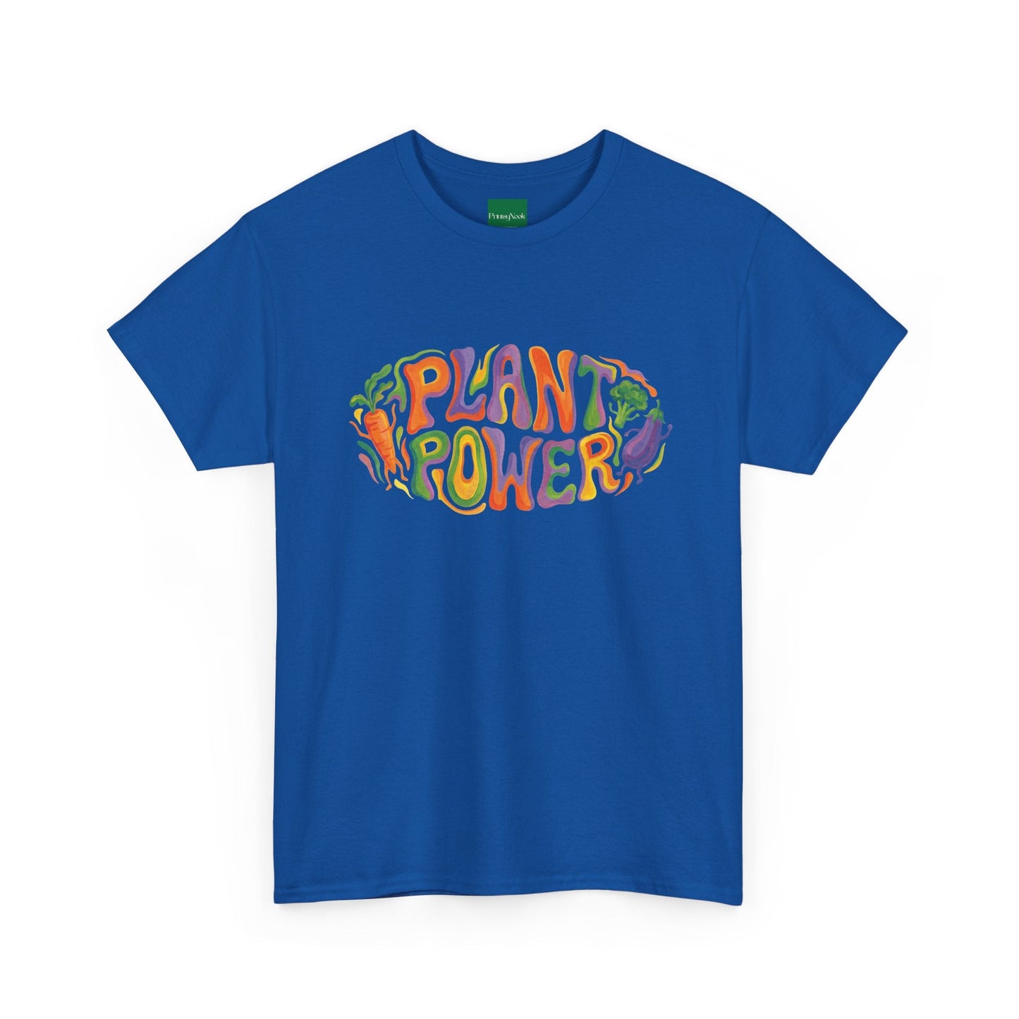 Plant Power T-Shirt — Retro Vegan Veggie Graphic Tee - PrintsyNook