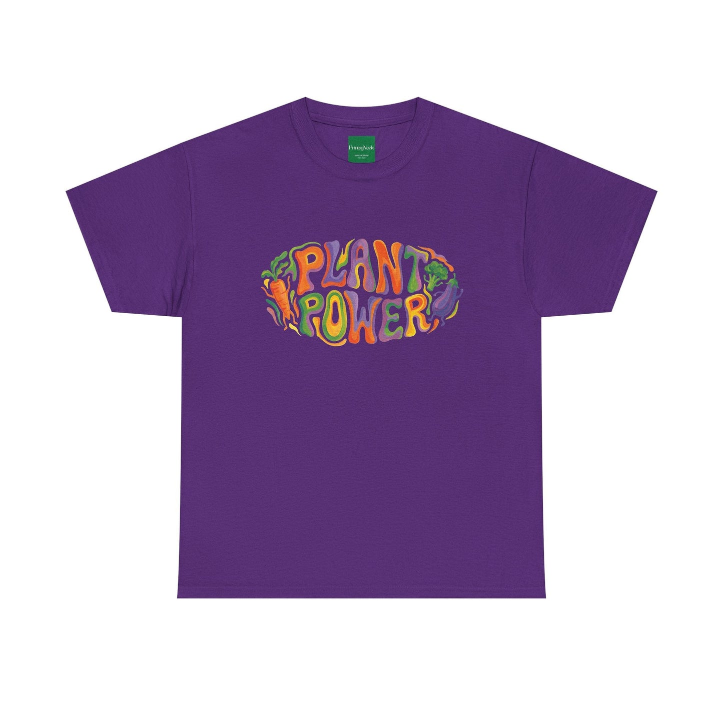 Plant Power T-Shirt — Retro Vegan Veggie Graphic Tee - PrintsyNook