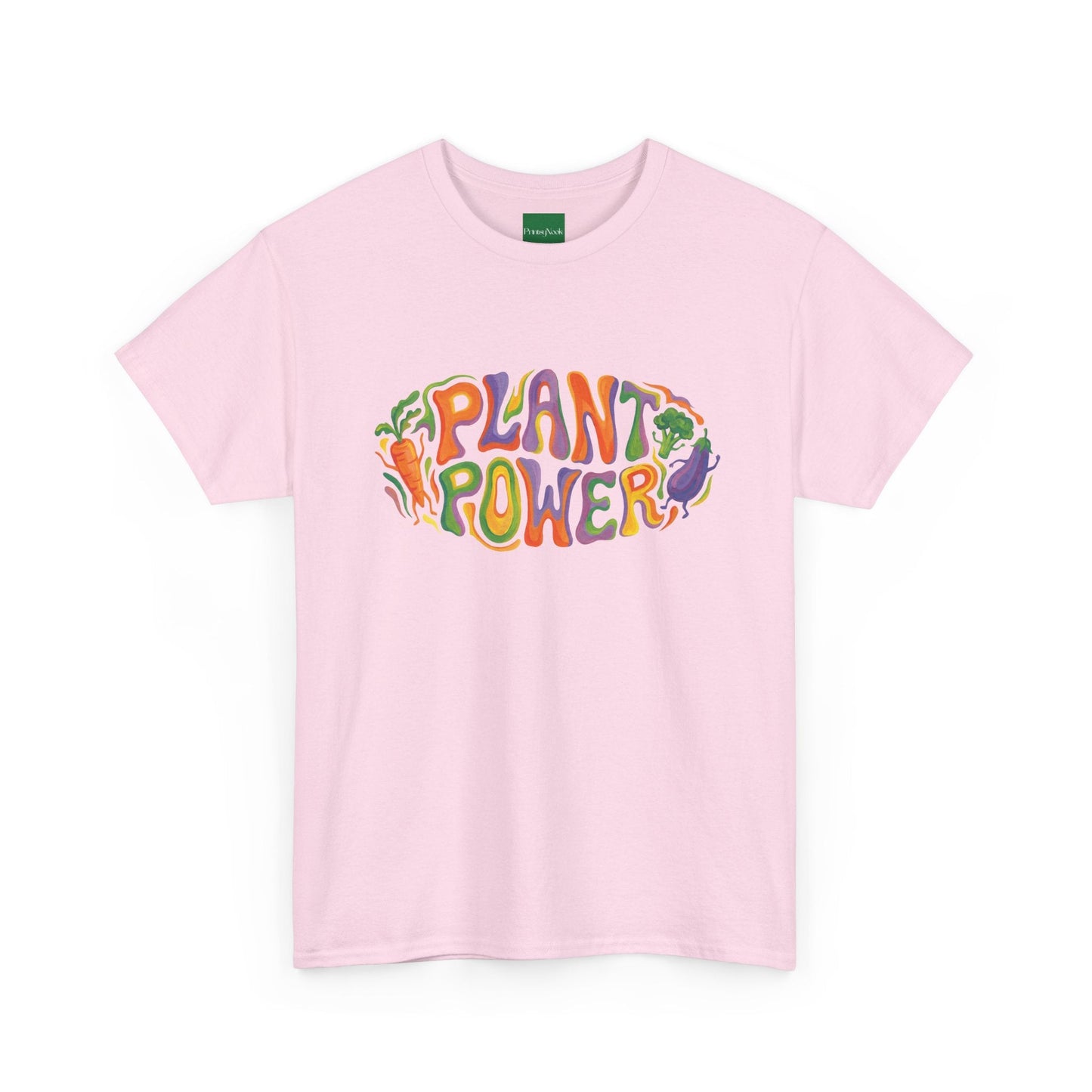 Plant Power T-Shirt — Retro Vegan Veggie Graphic Tee - PrintsyNook
