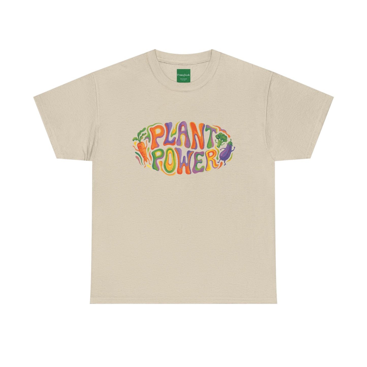 Plant Power T-Shirt — Retro Vegan Veggie Graphic Tee - PrintsyNook