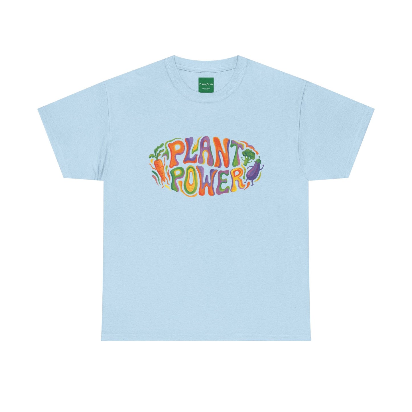 Plant Power T-Shirt — Retro Vegan Veggie Graphic Tee - PrintsyNook