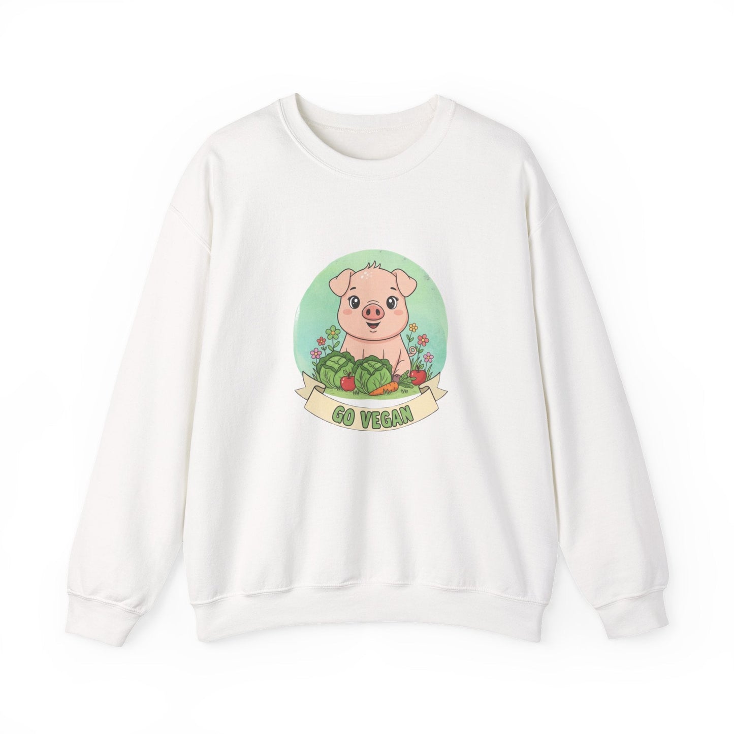Vegan Pig Crewneck Sweatshirt — Animal Rights Vegan Merch - PrintsyNook