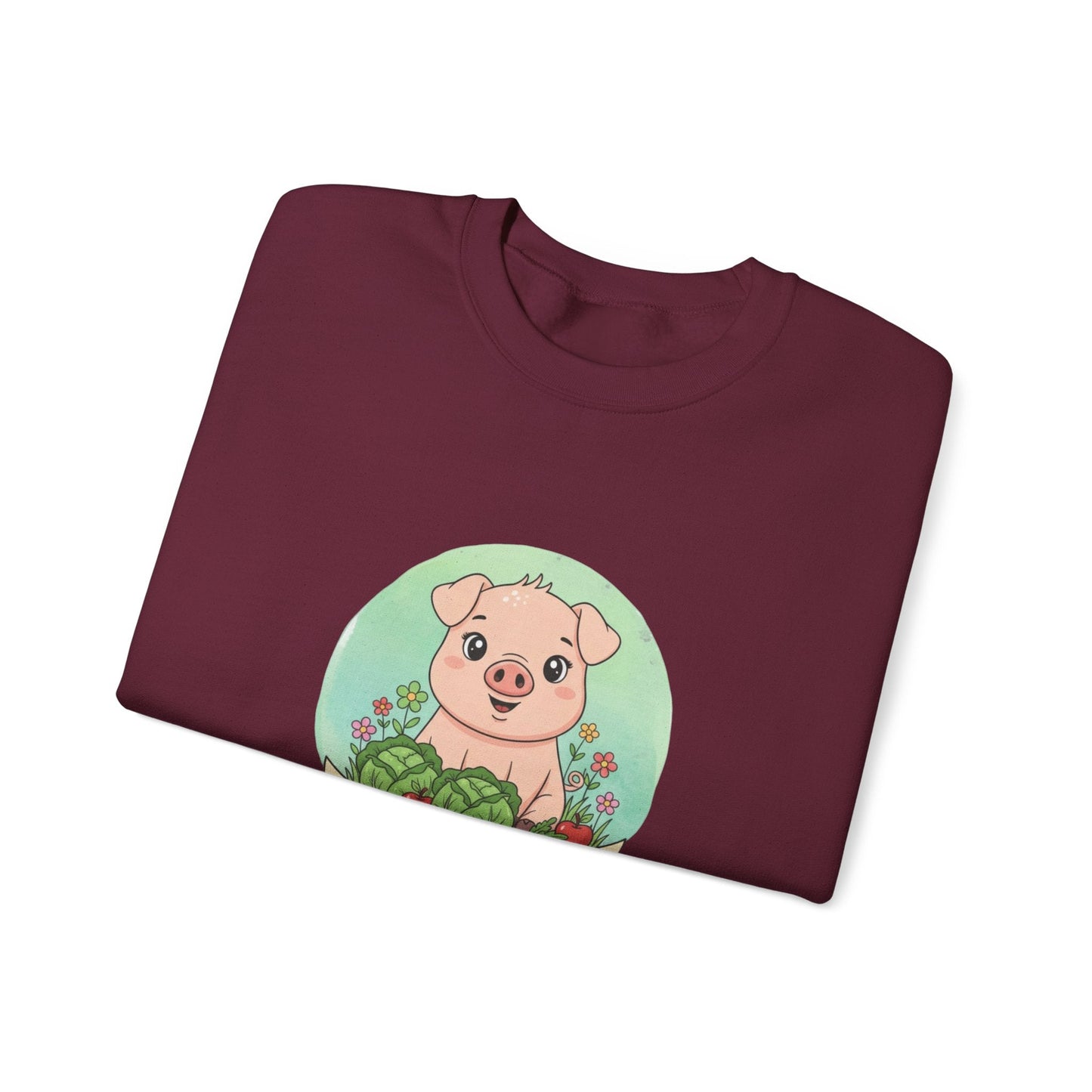 Vegan Pig Crewneck Sweatshirt — Animal Rights Vegan Merch - PrintsyNook