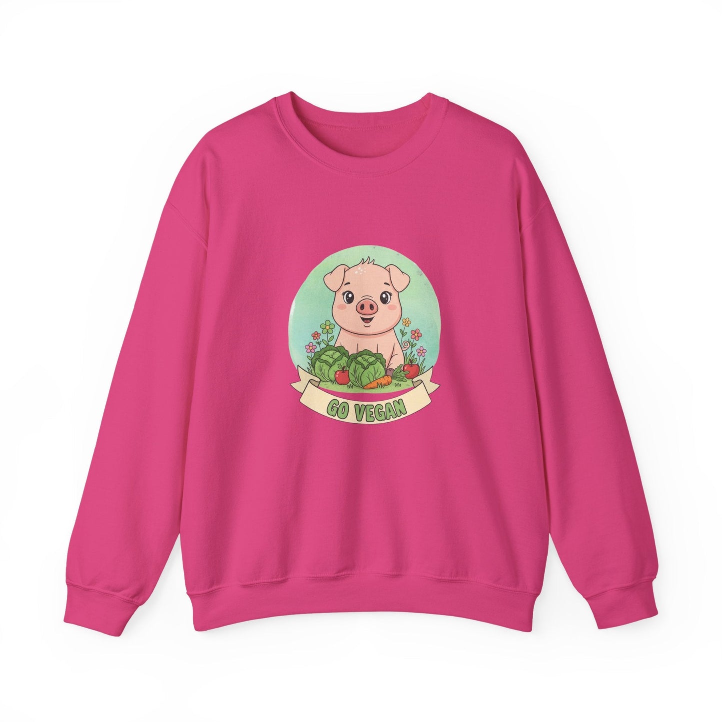 Vegan Pig Crewneck Sweatshirt — Animal Rights Vegan Merch - PrintsyNook
