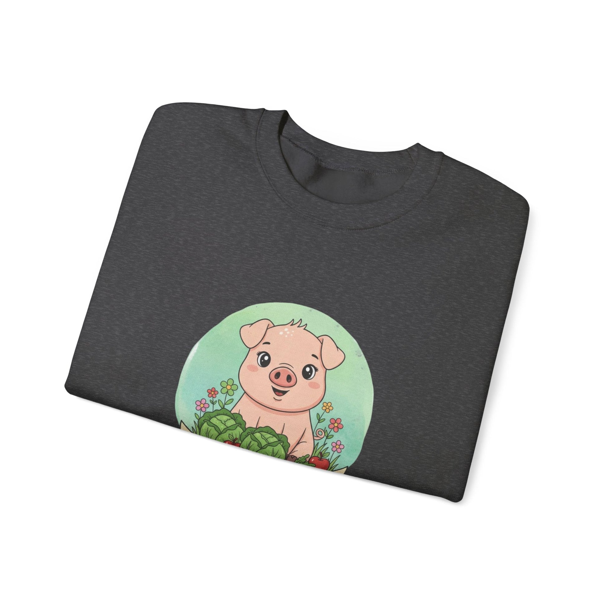 Vegan Pig Crewneck Sweatshirt — Animal Rights Vegan Merch - PrintsyNook