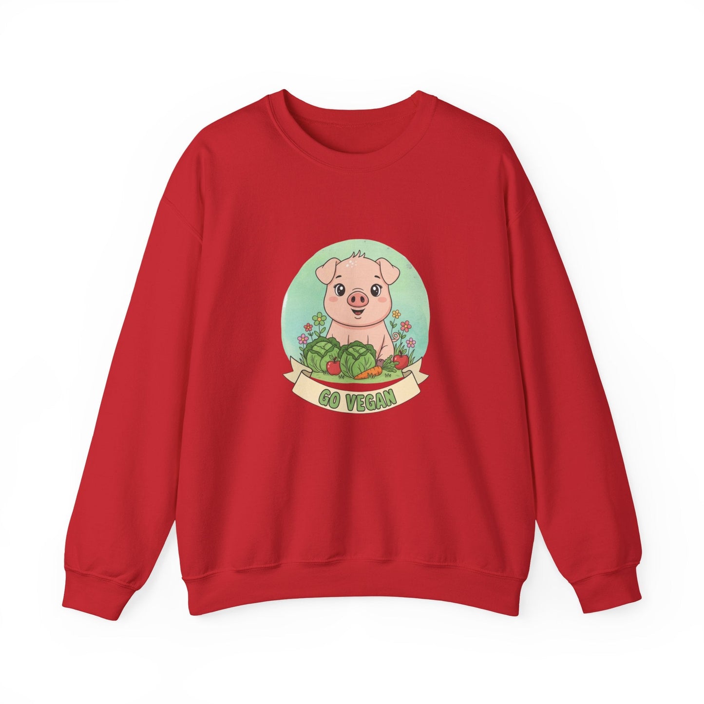 Vegan Pig Crewneck Sweatshirt — Animal Rights Vegan Merch - PrintsyNook