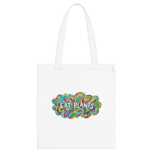 Eat Plants Colorful Tote Bag — Vegan Grocery & Market Shopper
