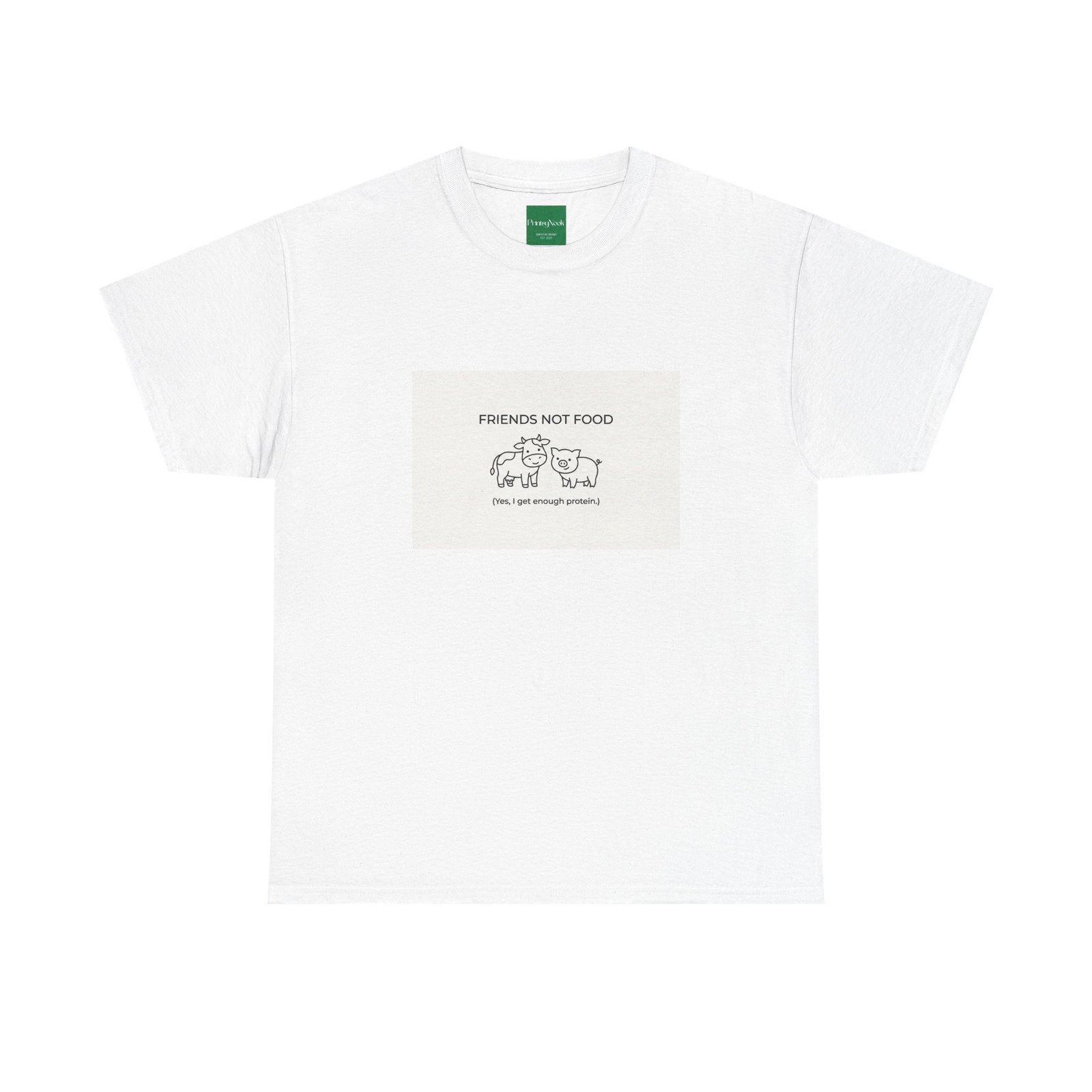 Friends Not Food Tee — Vegan Animal Rescue Graphic T-Shirt